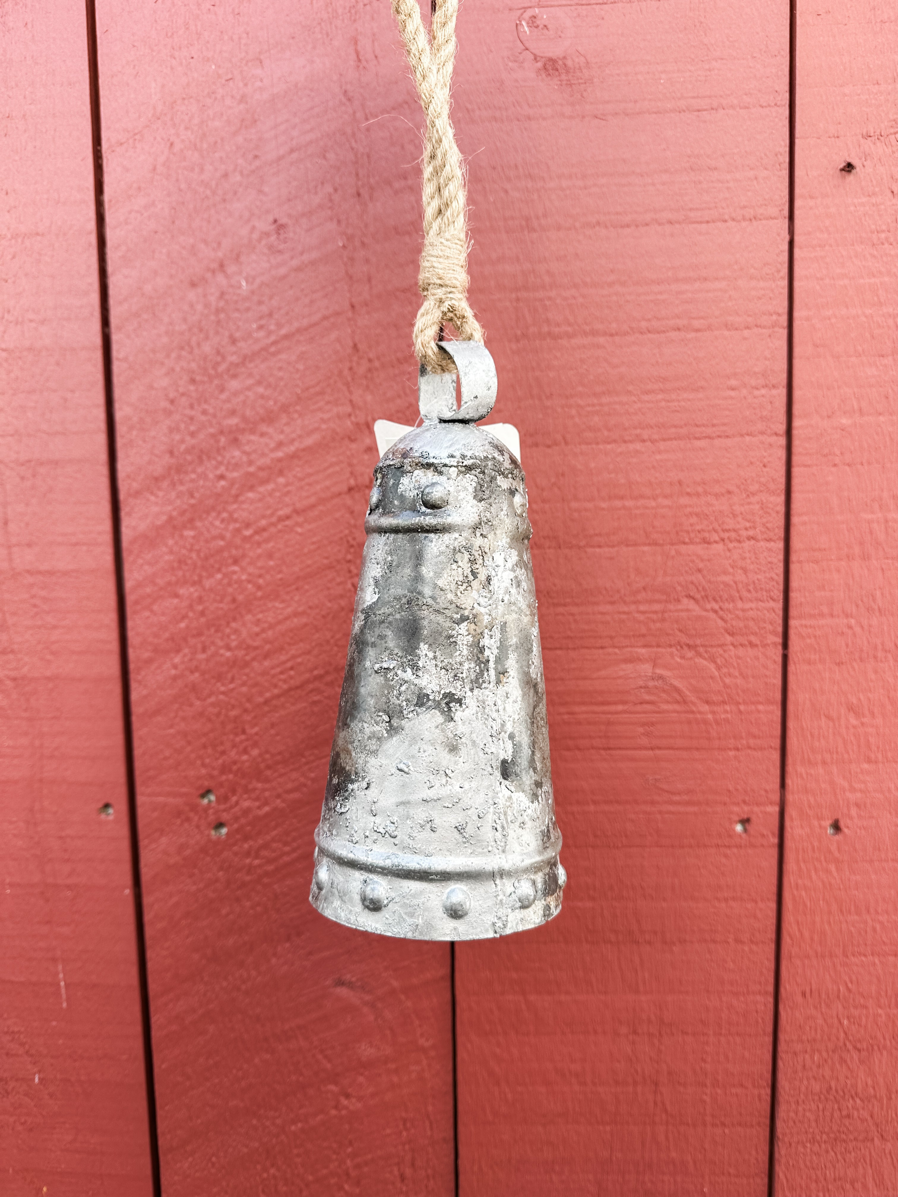 7" silver antique bell ornament at The Rustic Barn in Killingworth CT