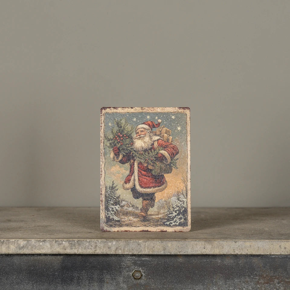 7 inch high vintage santa sign at the rustic barn in killingworth ct
