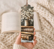 Handcrafted Birch Wood Floral Bookmark | Books & Flowers Art Gift