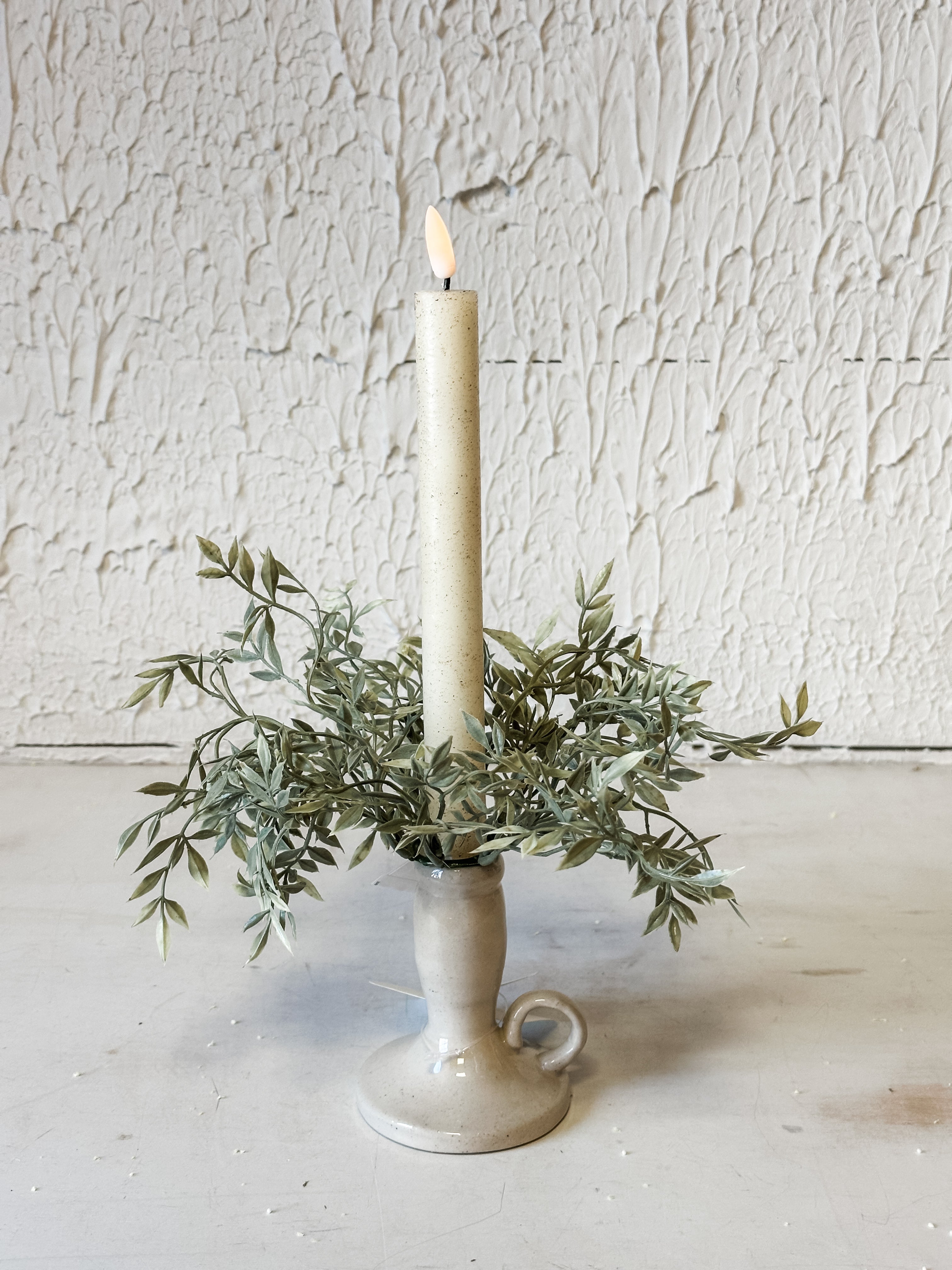 8" Mini Ficus Taper Candle Ring at the Rustic Barn in Killingworth, CT