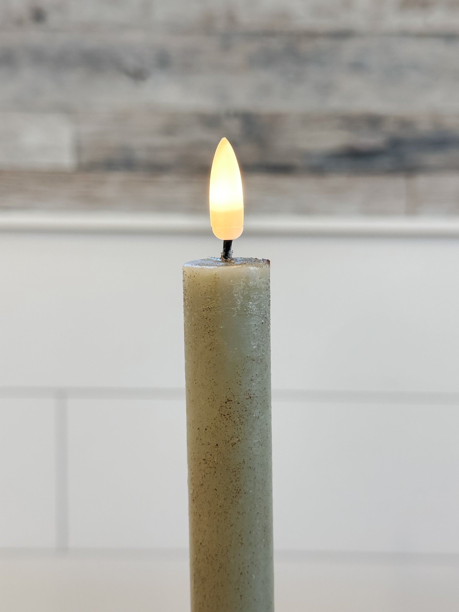 3D flame green taper candle set at The Rustic Barn in Killingworth, CT