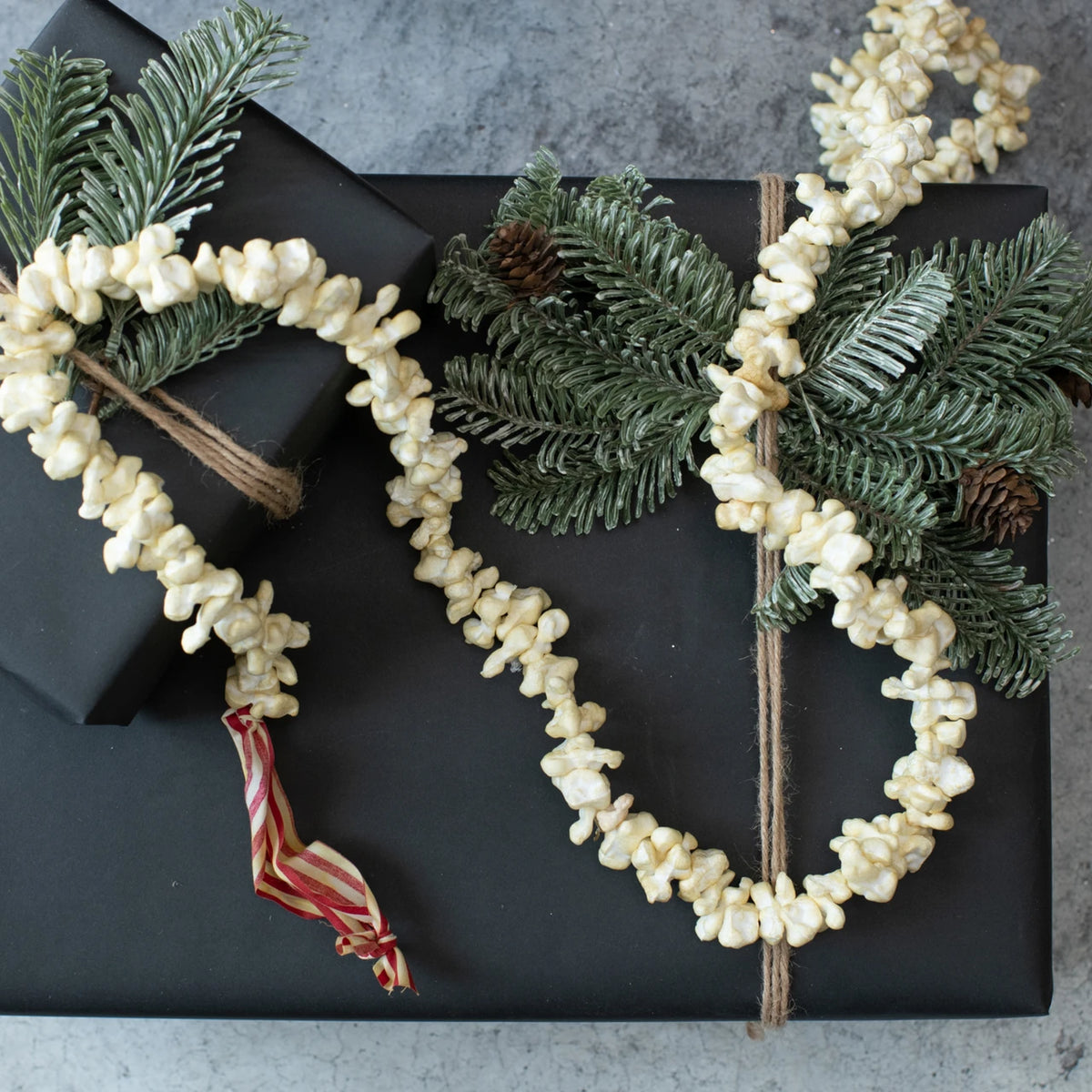 9 feet long popcorn christmas garland at the rustic barn in killingworth ct