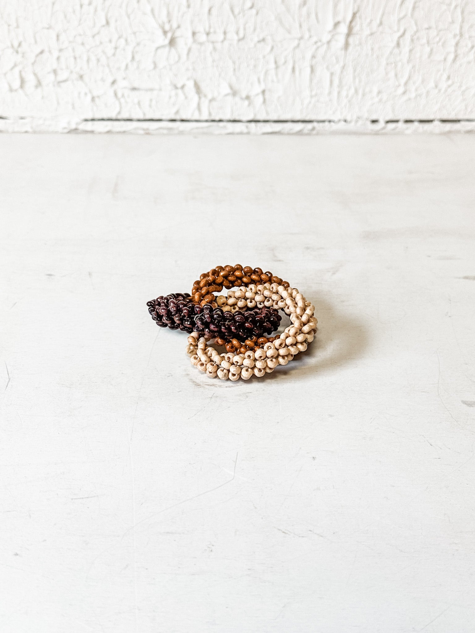 beaded interlocking napkin ring at the rustic barn in Killingworth ct