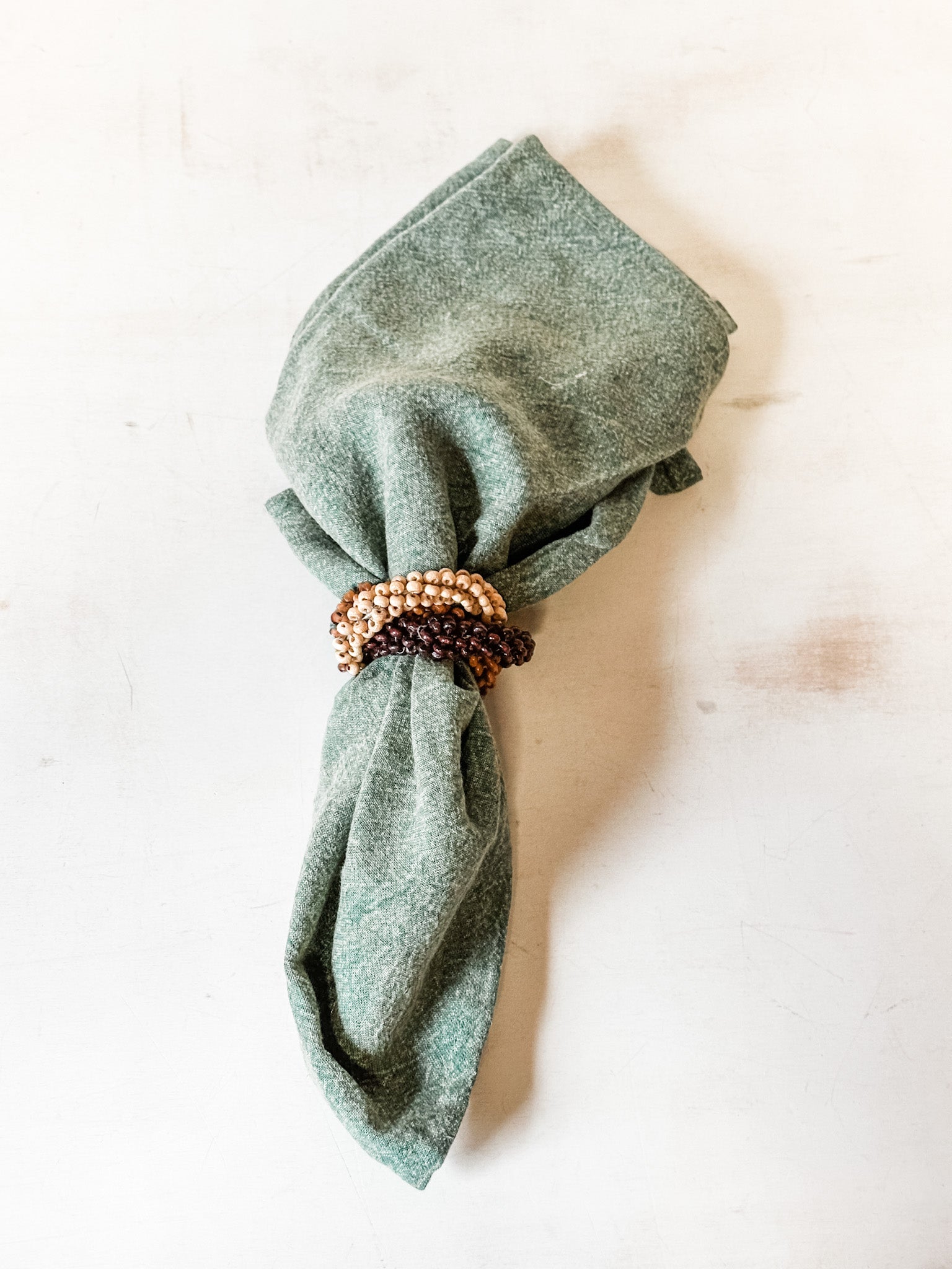beaded interlocking napkin ring at the rustic barn in Killingworth ct