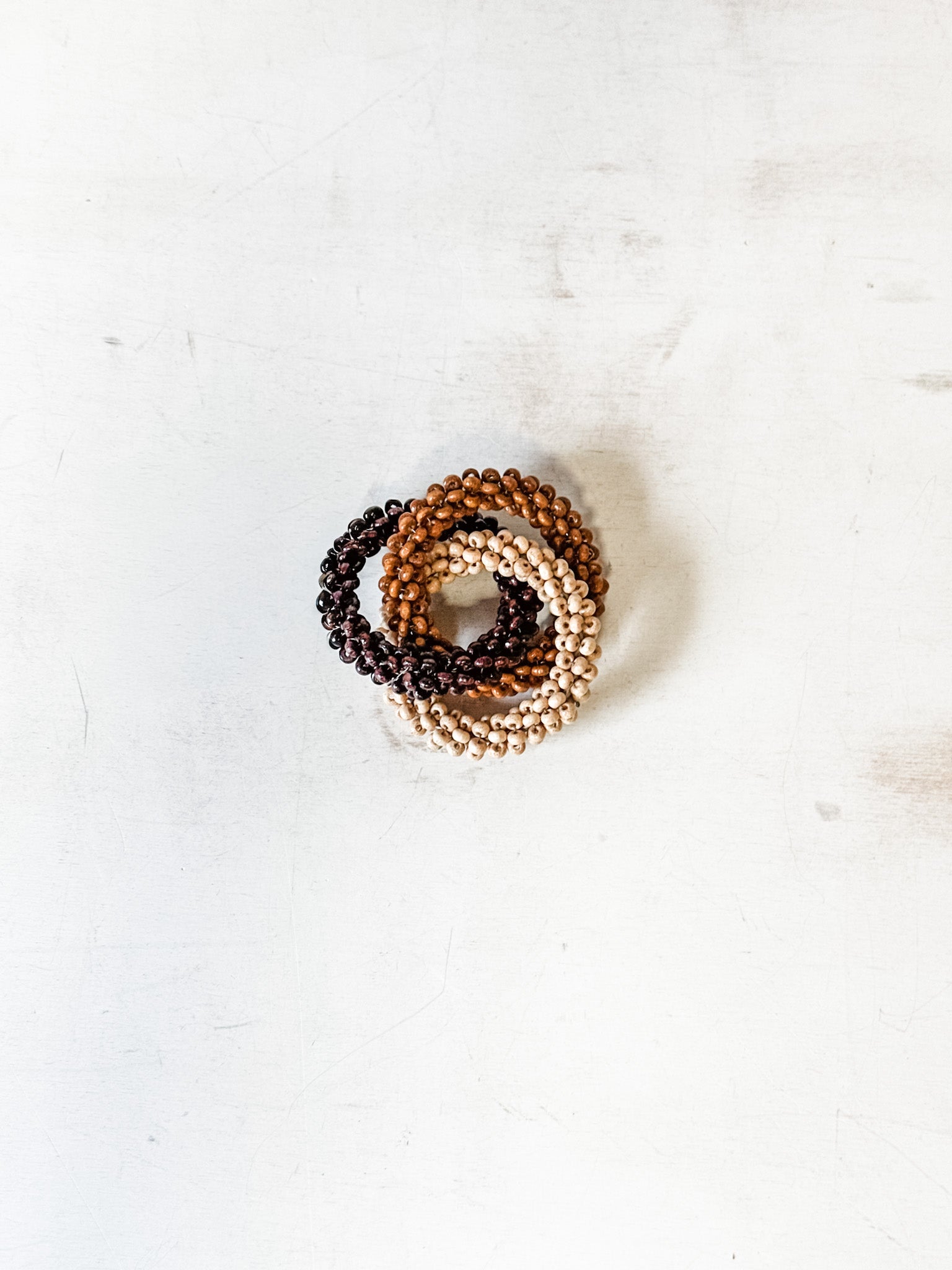 beaded interlocking napkin ring at the rustic barn in Killingworth ct