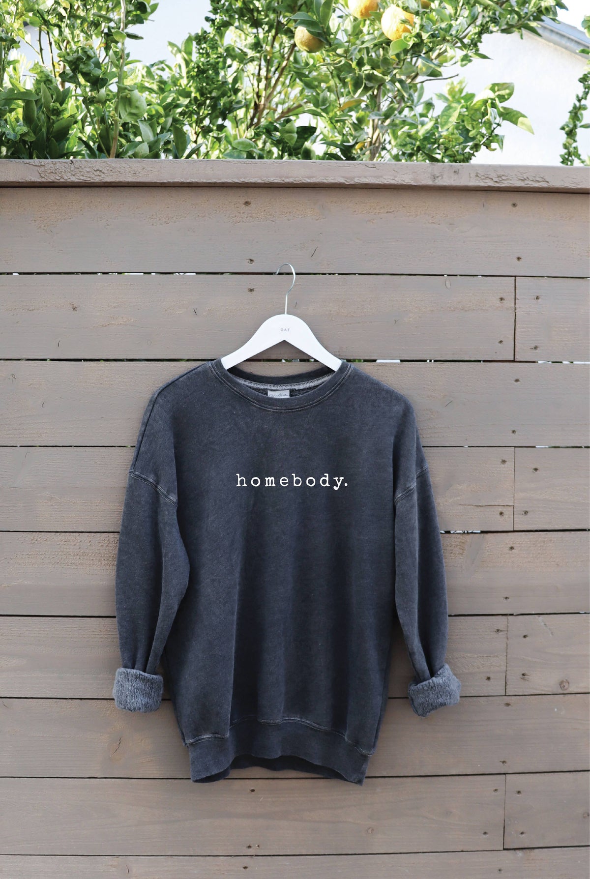 HOMEBODY. Mineral Wash Graphic Sweatshirt at the rustic barn in killingworth ct