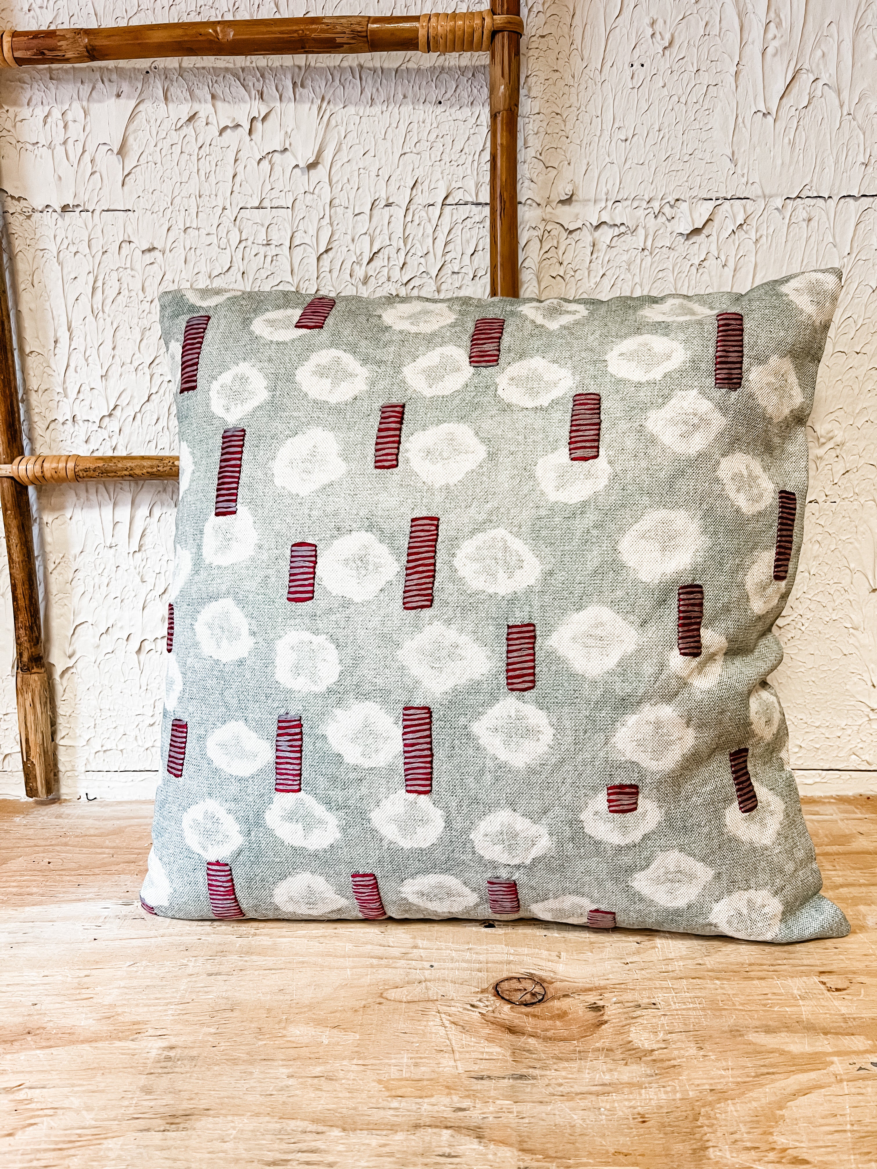18" square linen printed pillow the rustic barn ct