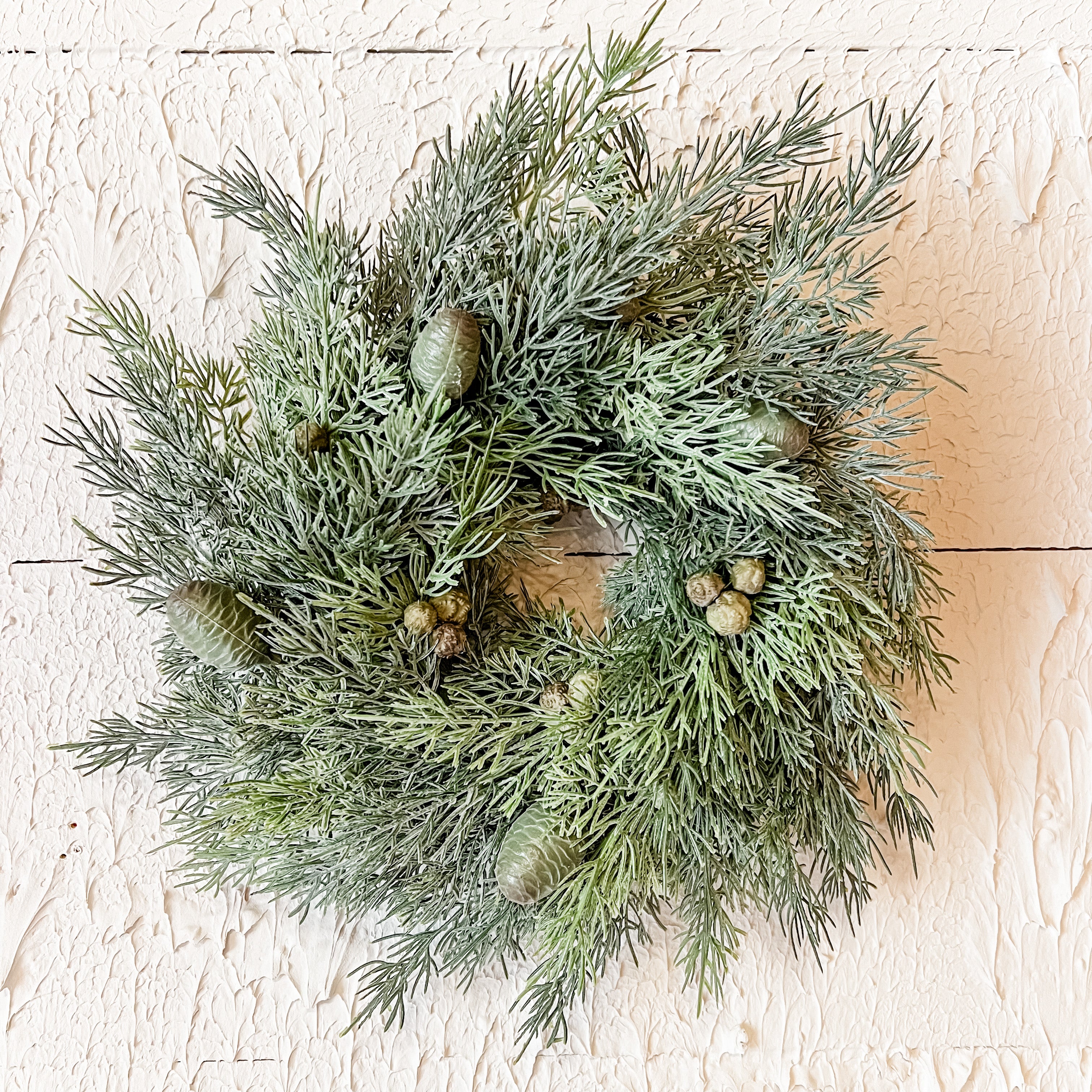 14" cedar and pinecone Christmas wreath the rustic barn ct