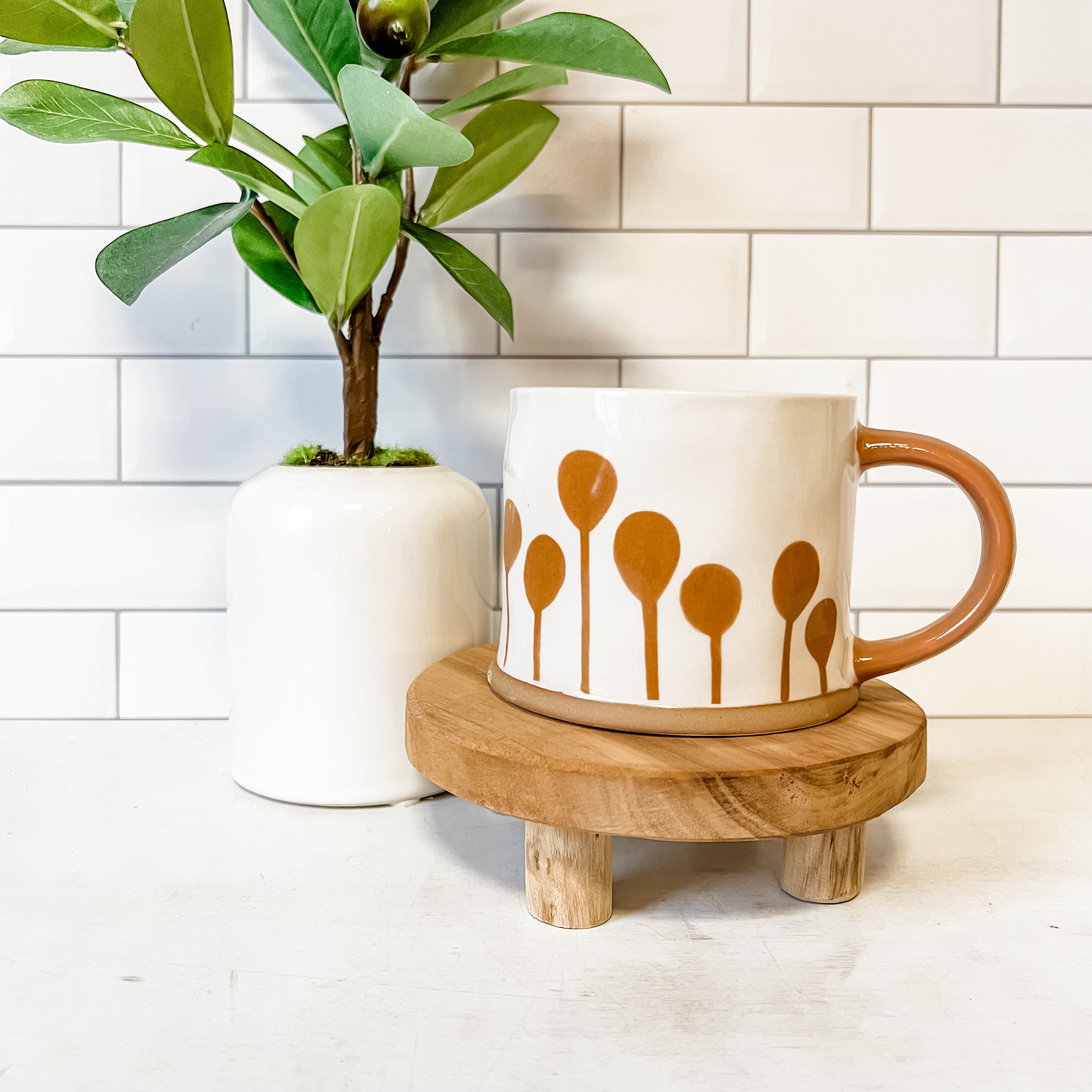 Round 16oz. Stoneware Patterned Mug