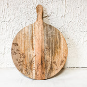 Round mango wood etched cheese board the rustic barn ct