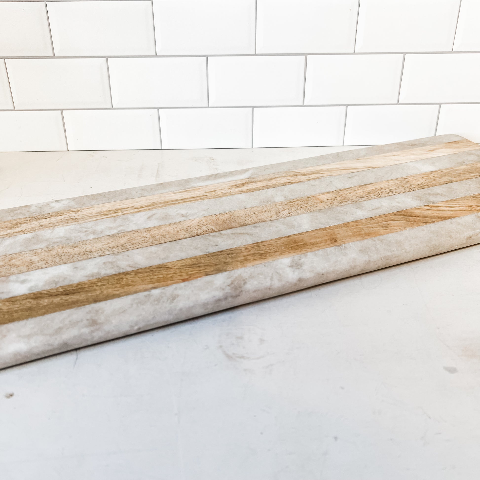 Marble and mango wood striped cheeseboard the rustic barn ct