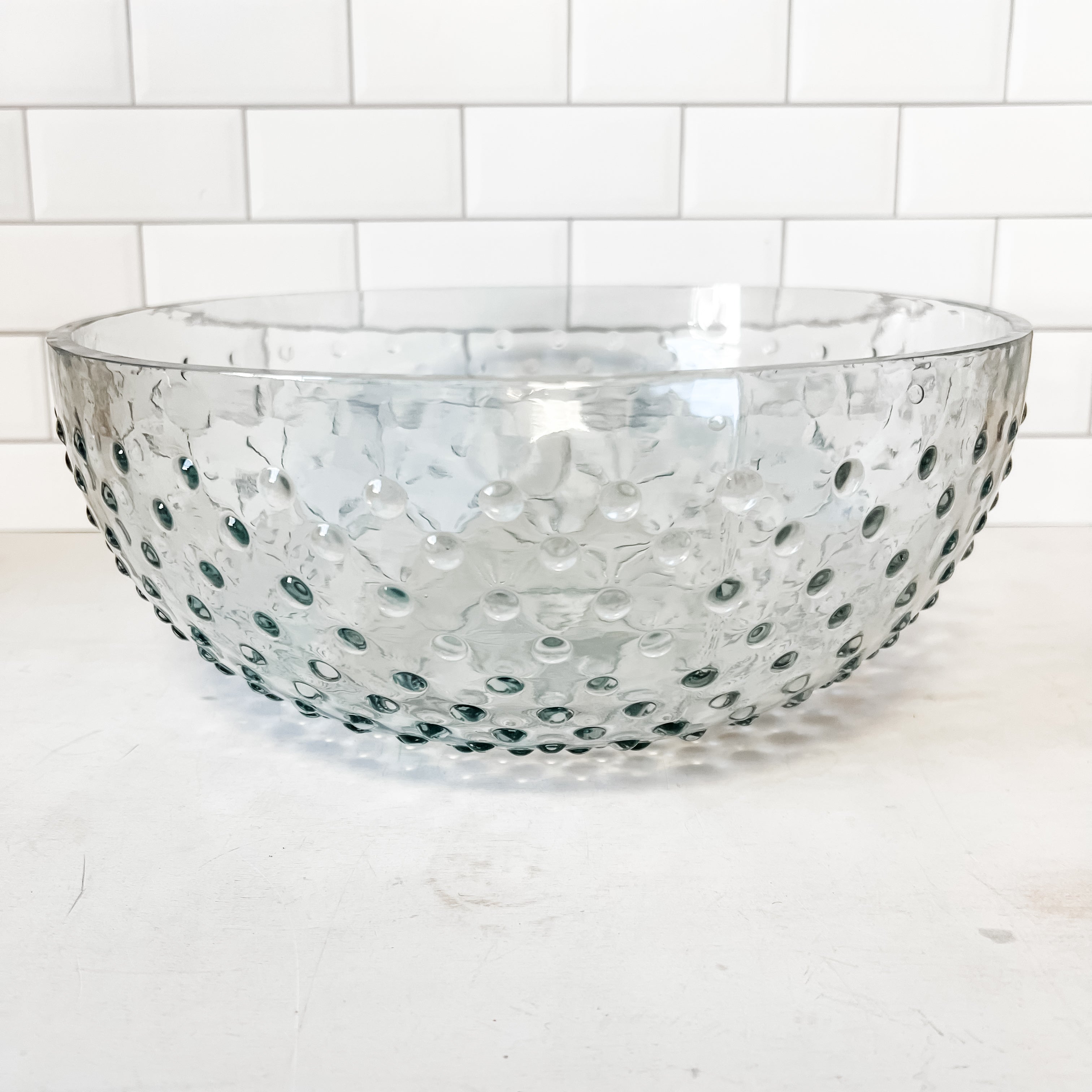 Recycled Glass Hobnail Serving Bowl