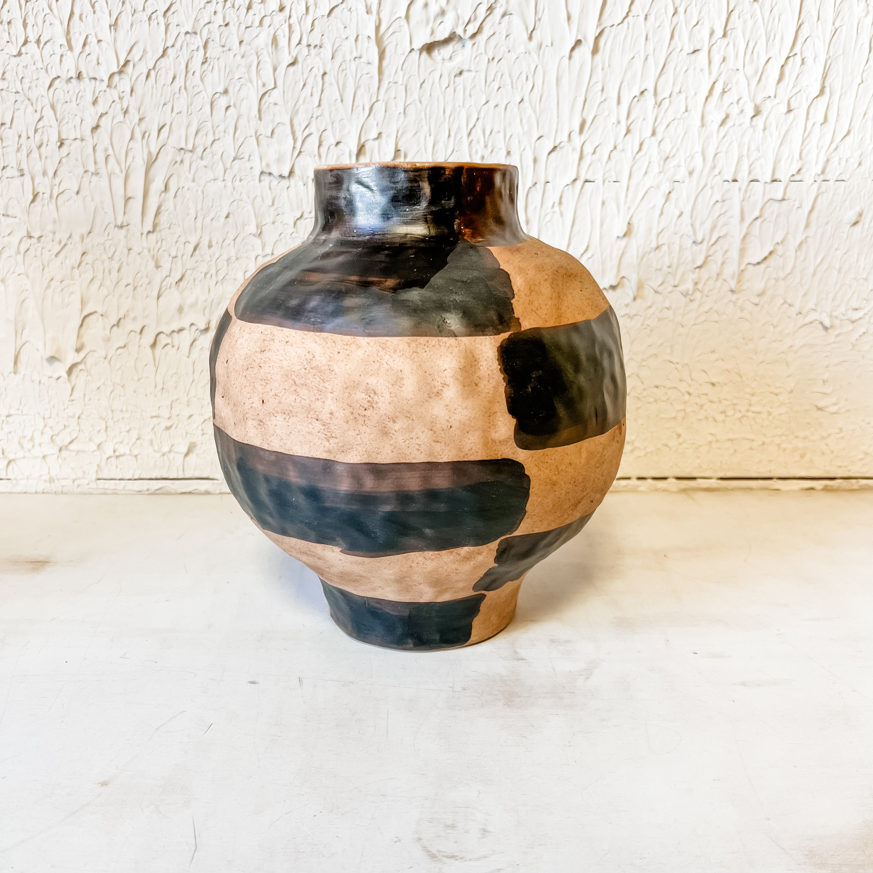 Hand painted stoneware textured vase the rustic barn ct