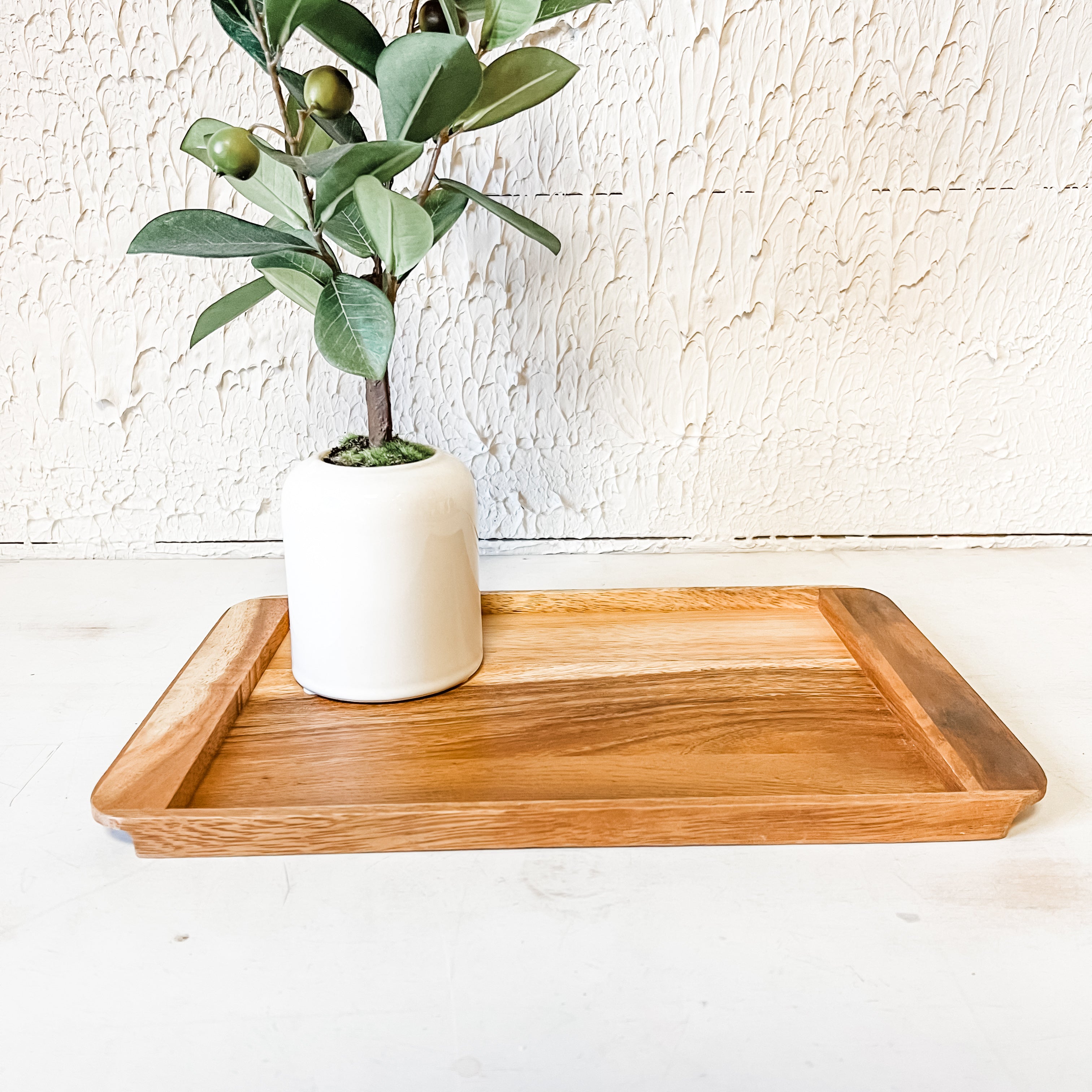 Suar wood tray with handles natural color the rustic barn ct