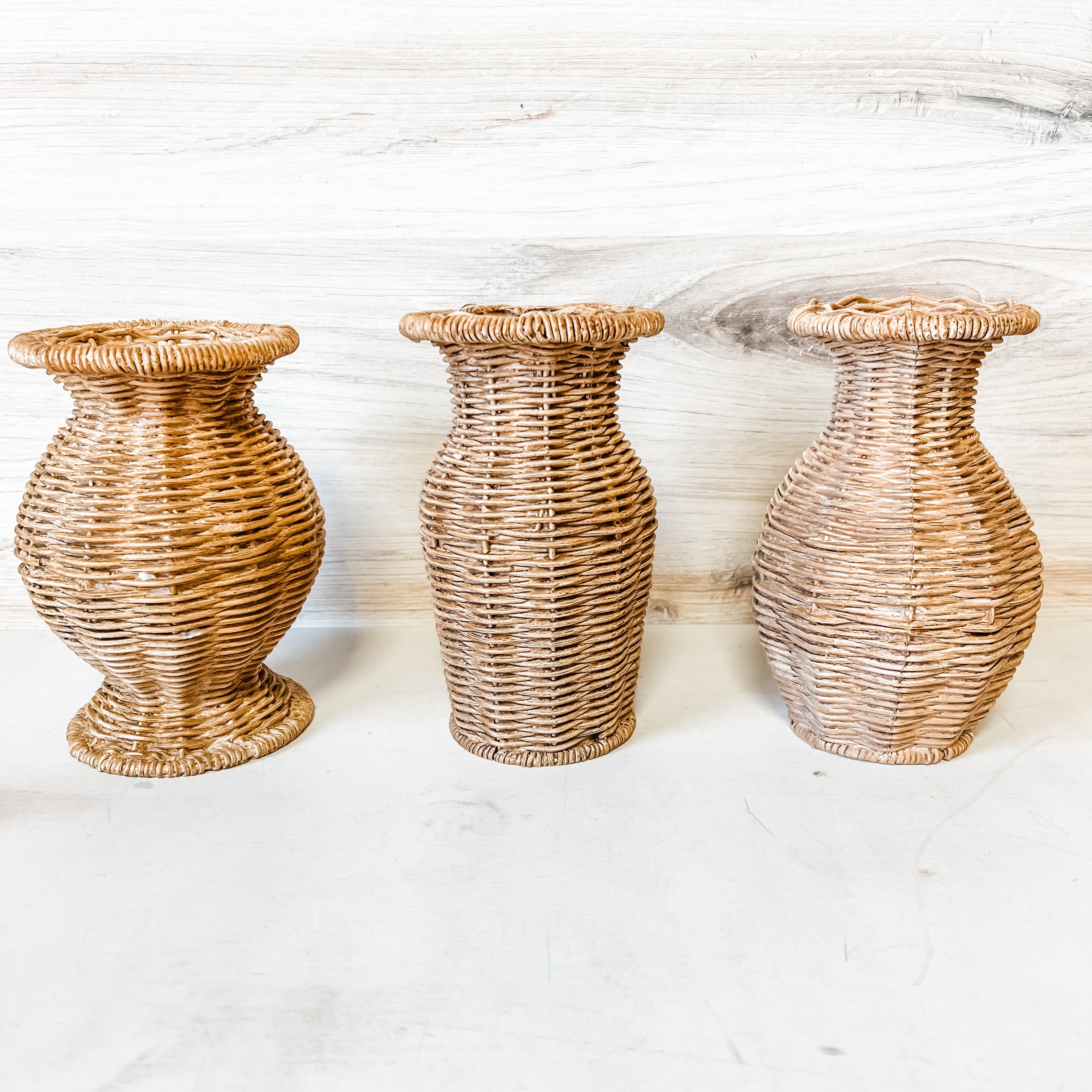 Resin Basket Weave Vase