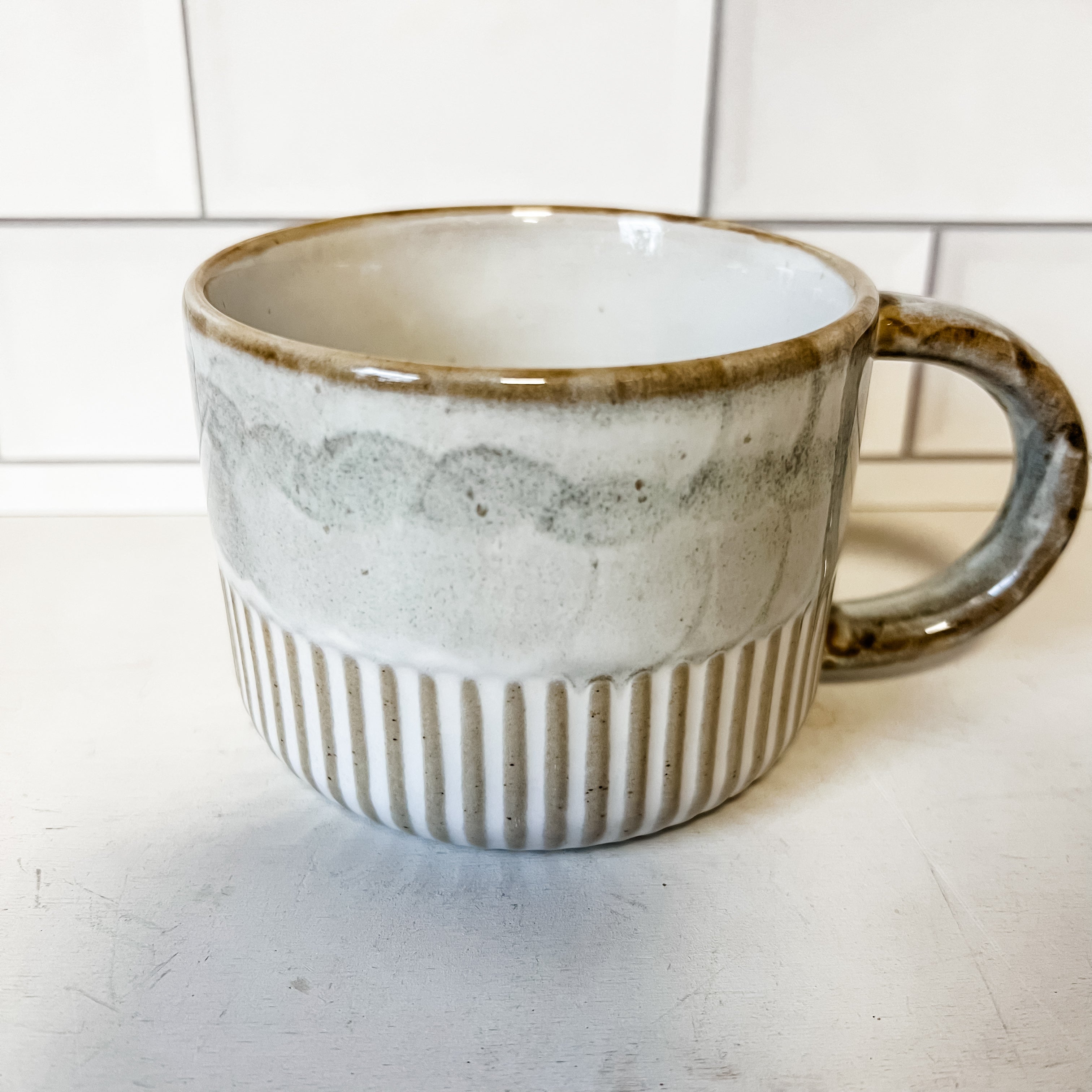 Stoneware mug with crimped bottom 14oz the rustic barn ct