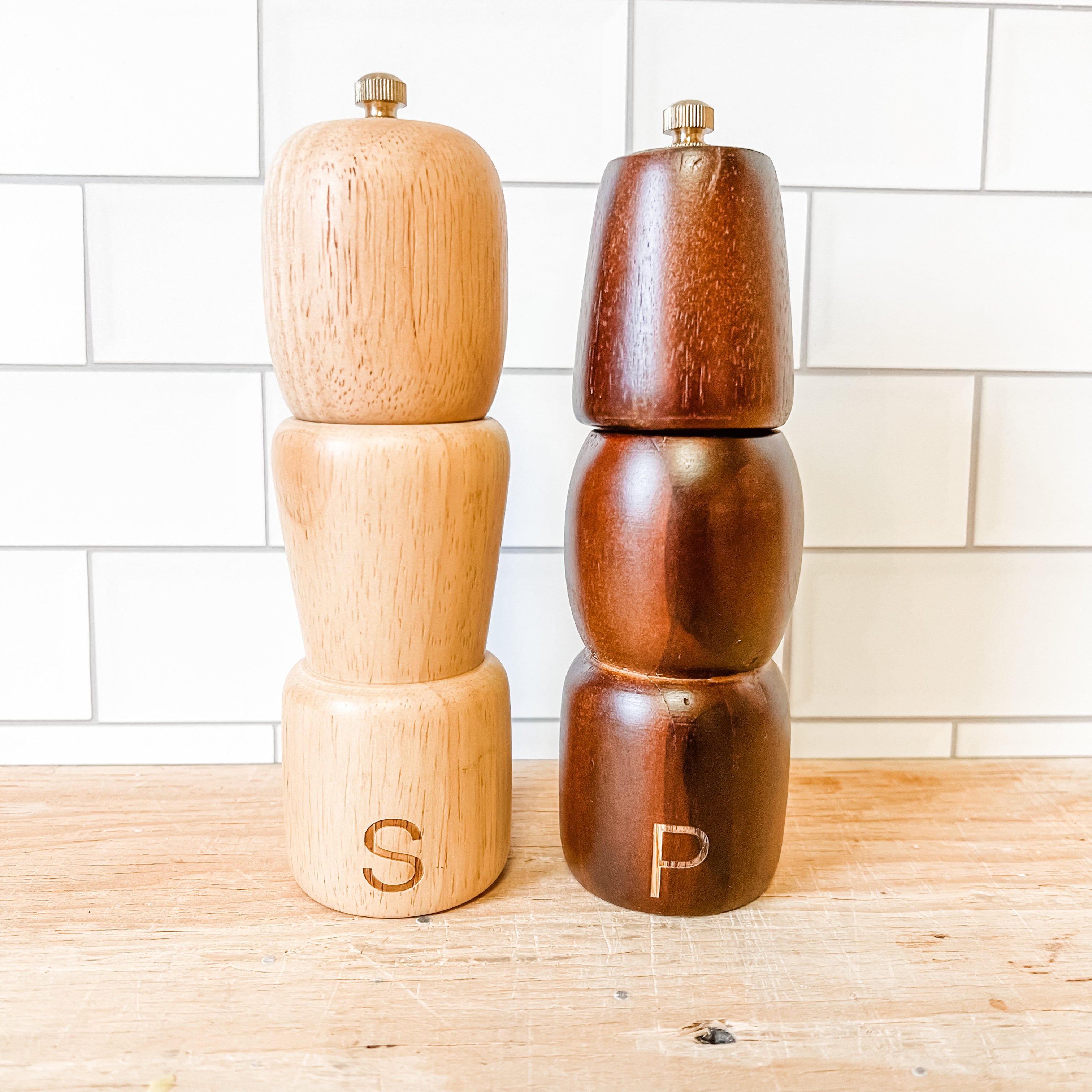 Acacia wood salt and pepper mill set of two the rustic barn ct