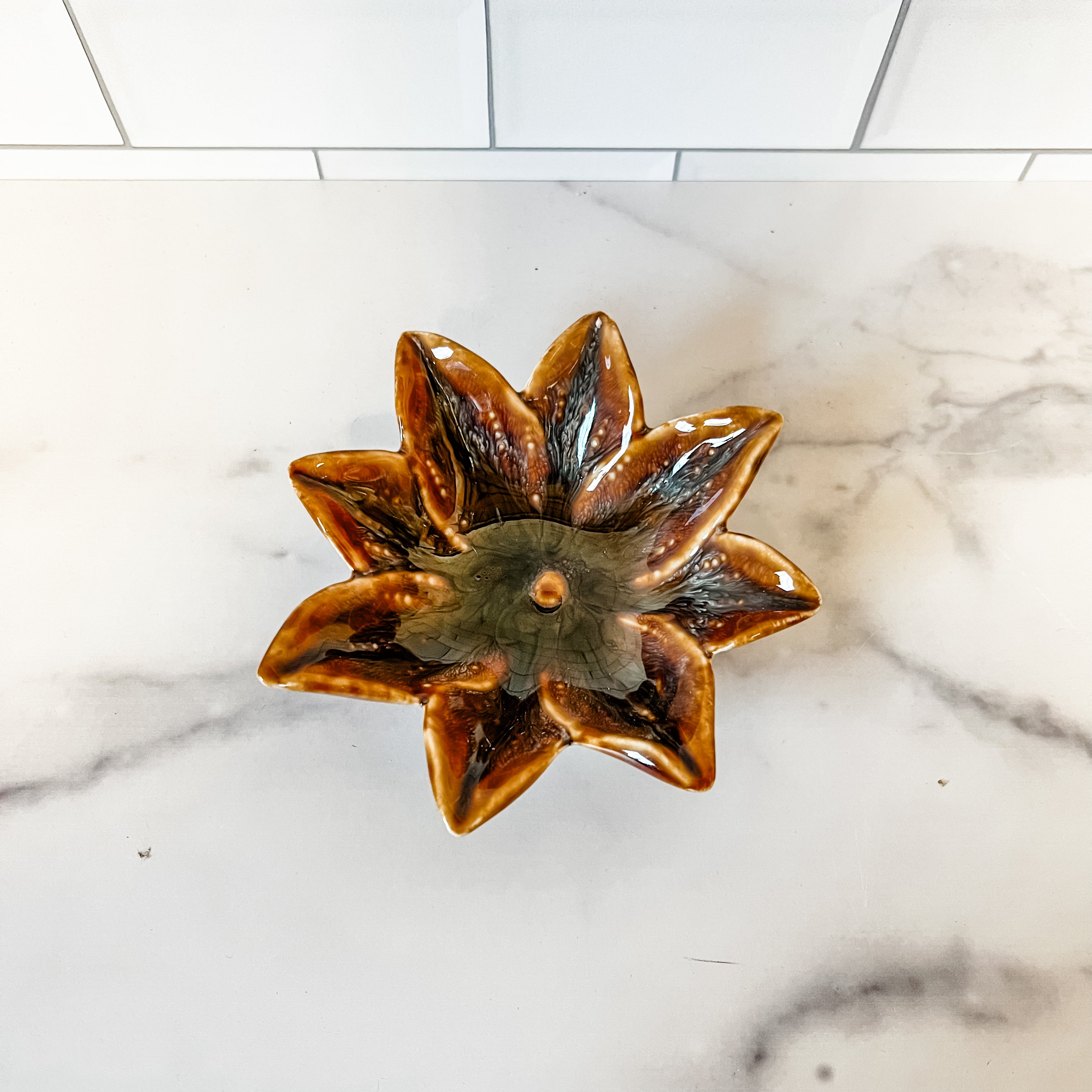 Stoneware Flower Shaped Dish