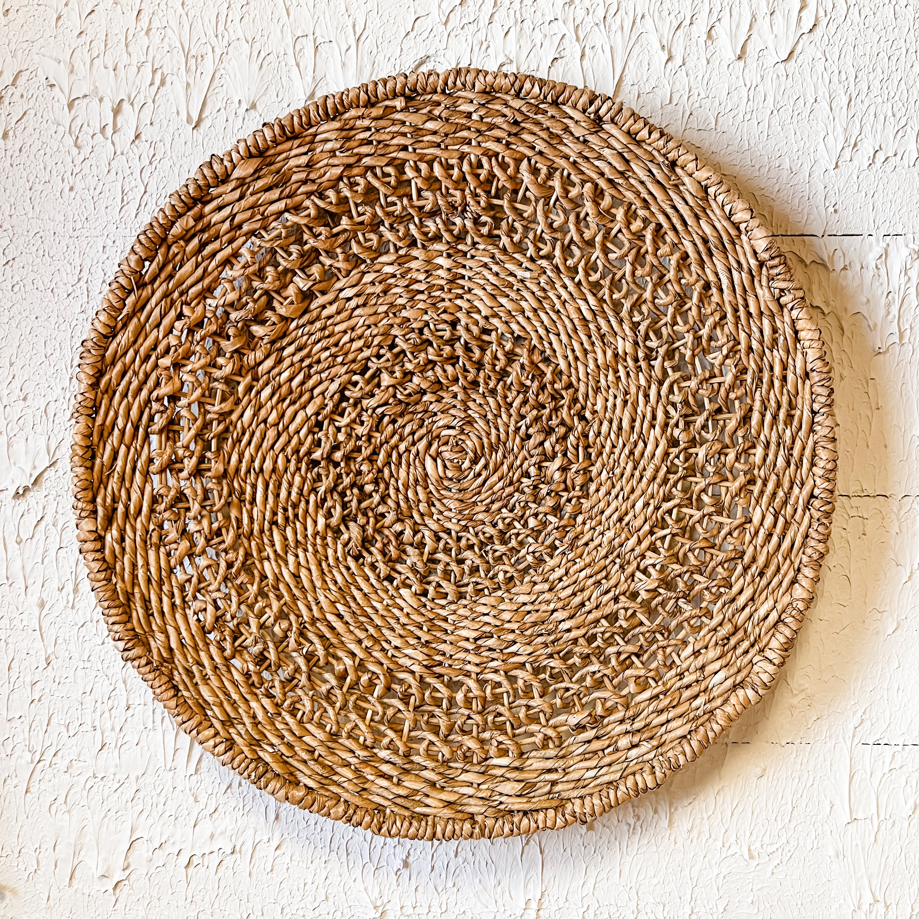 24” natural woven wicker wall medallion the rustic barn ct