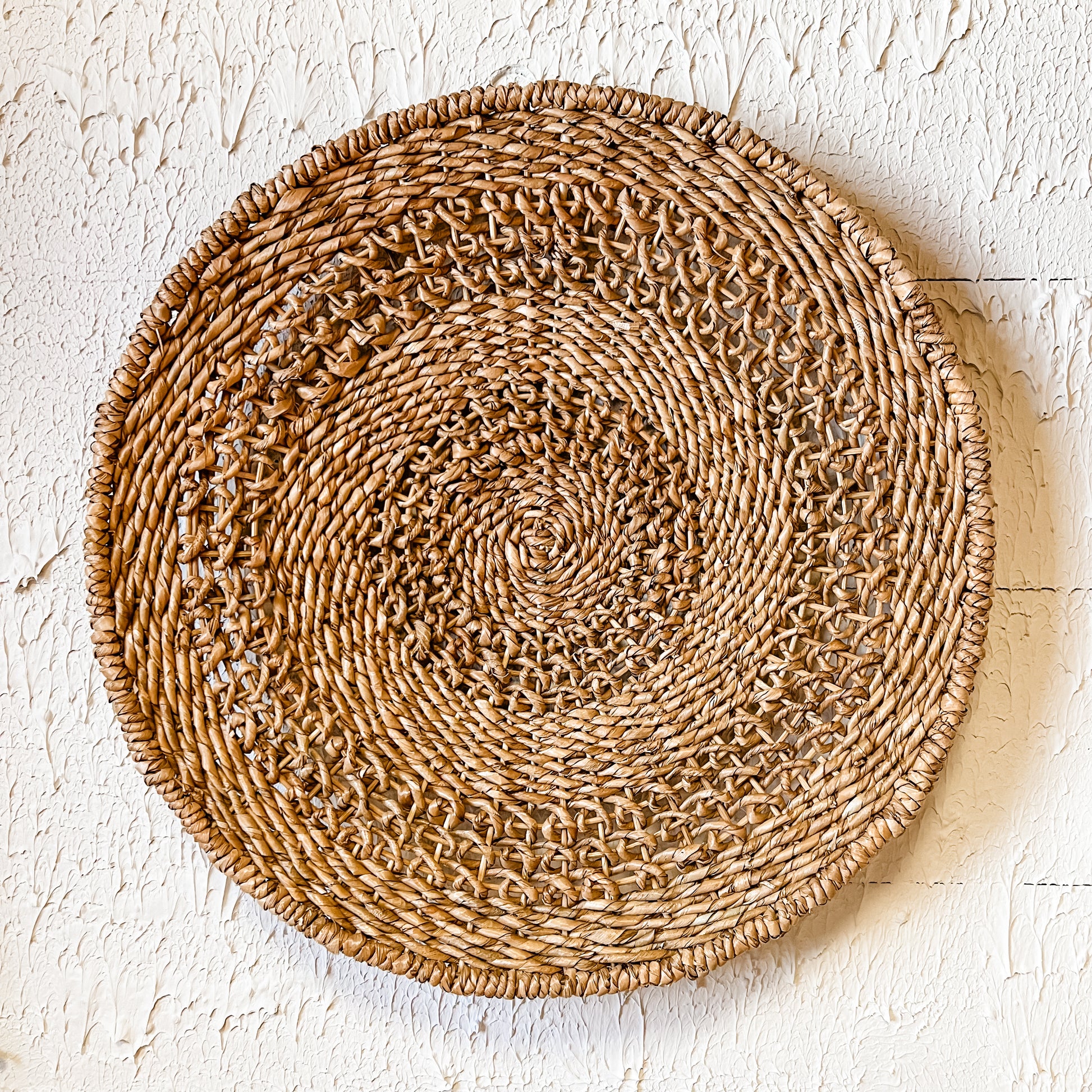 24” natural woven wicker wall medallion the rustic barn ct