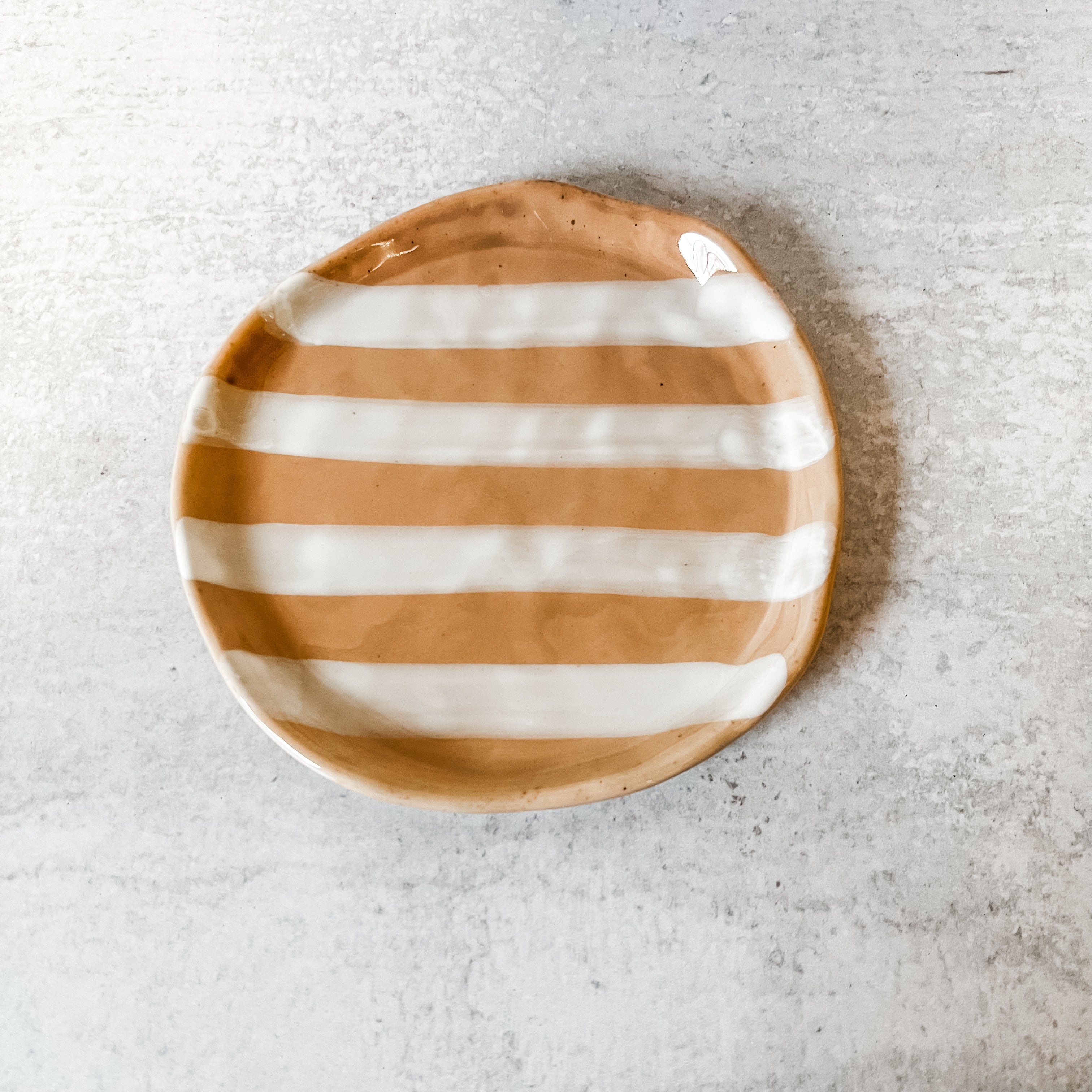 Hand-Painted Stripe Plate