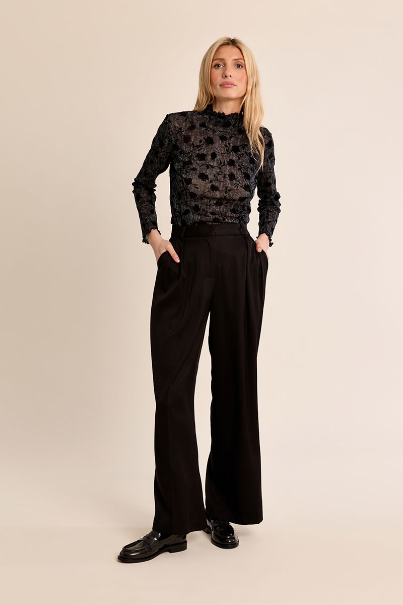 Noir Floral Sheer Mesh Top at the rustic barn in Killingworth ct