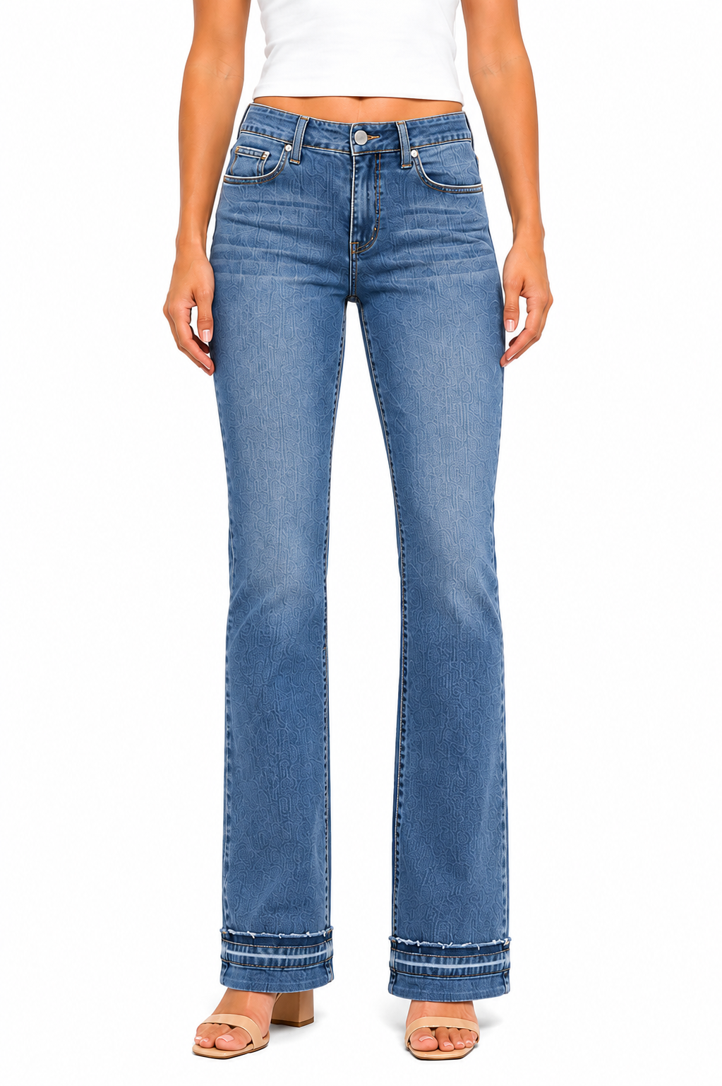 Slim Bootcut Jeans with Cuffed Release Hem – Yatesville Medium Wash at the rustic barn in killingworth ct
