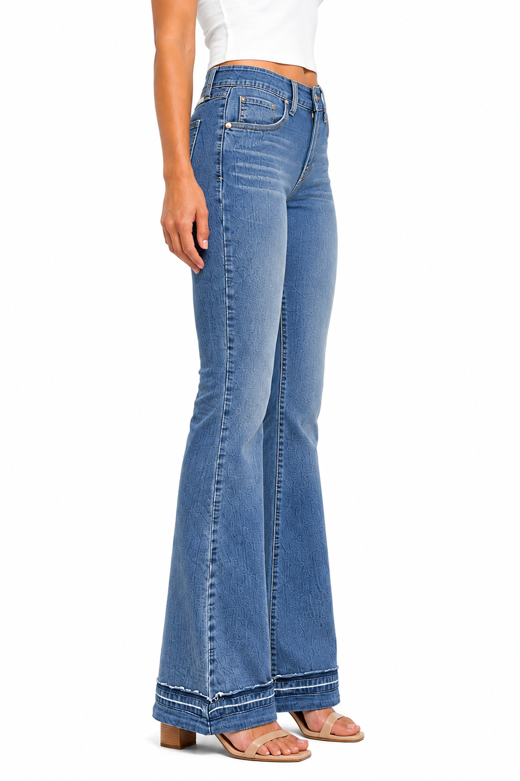 Slim Bootcut Jeans with Cuffed Release Hem – Yatesville Medium Wash at the rustic barn in killingworth ct