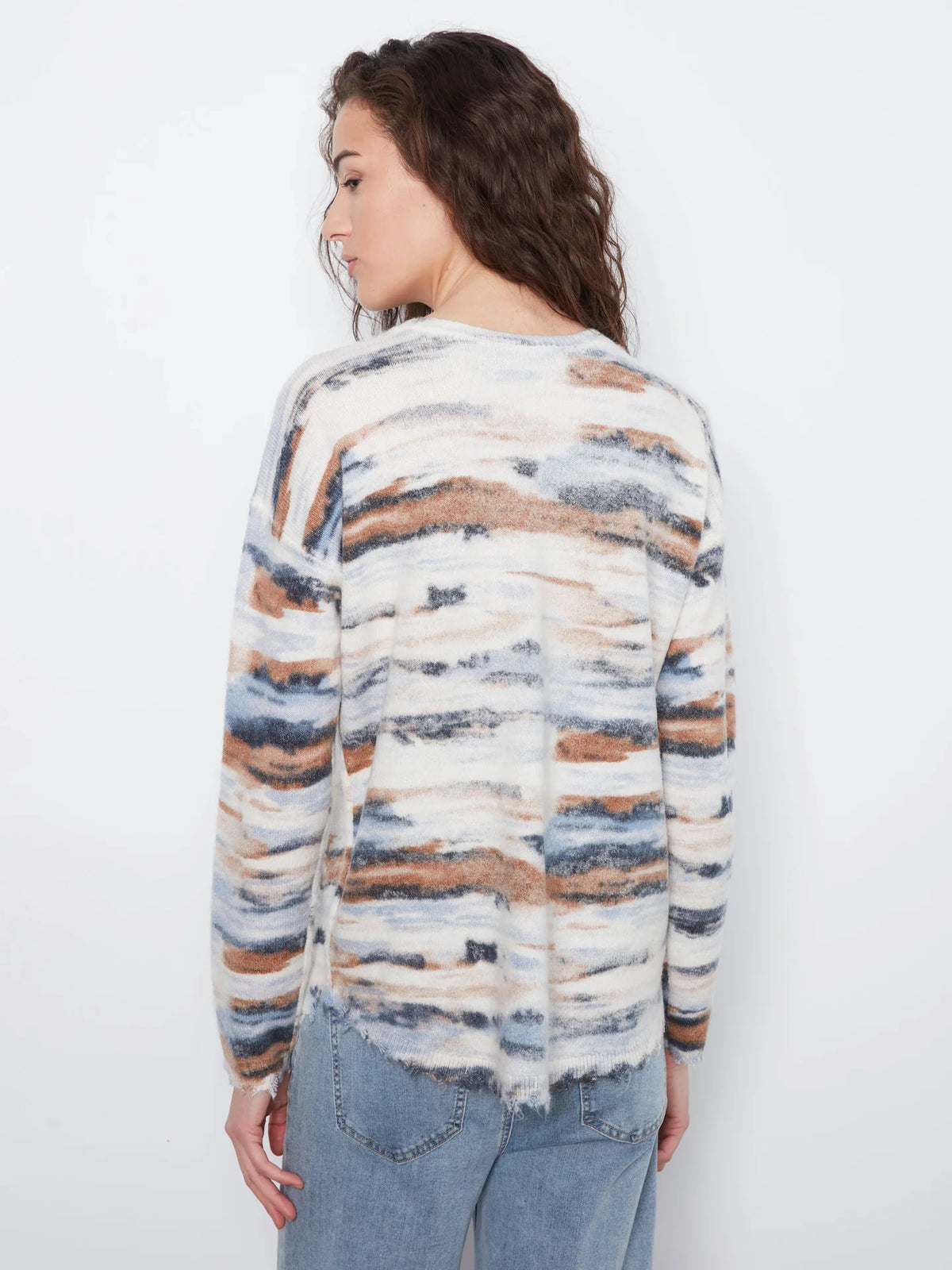 Stream Reversible Drop Shoulder Crew Neck Sweater at the rustic barn in killingworth ct