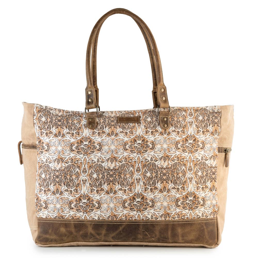 Medley Upcycled Canvas & Rug Weekender – Sustainable Leather Travel Duffel