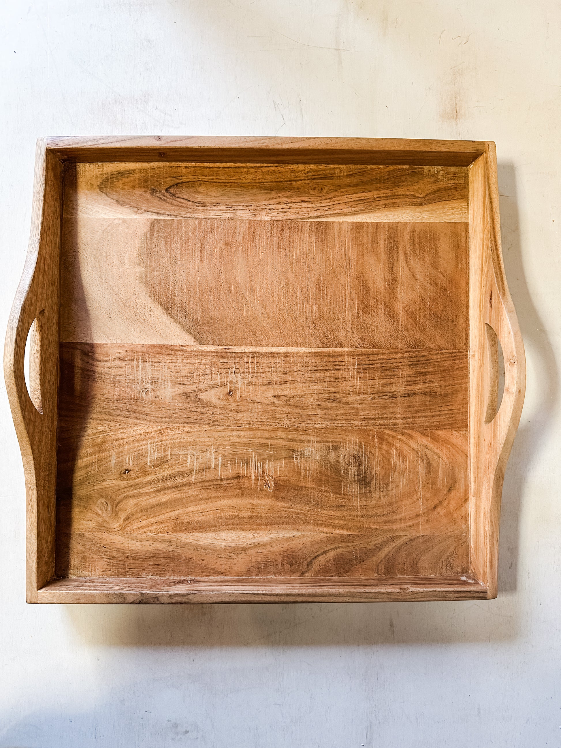 acacia wood trays with handles at The Rustic Barn in Killingworth CT