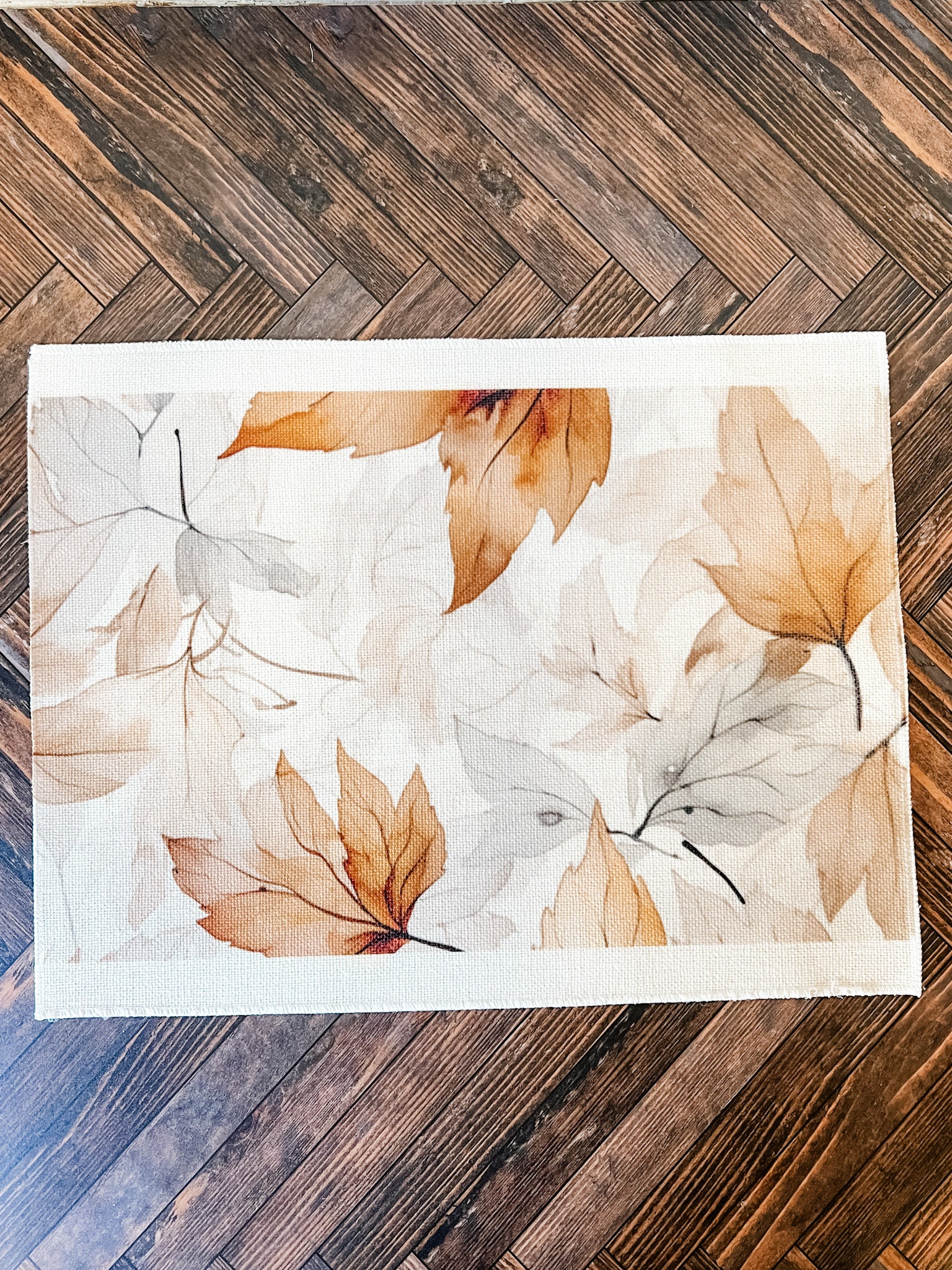 autumn orchards ivory botanical fall linen placemat at the rustic barn in killingworth ct