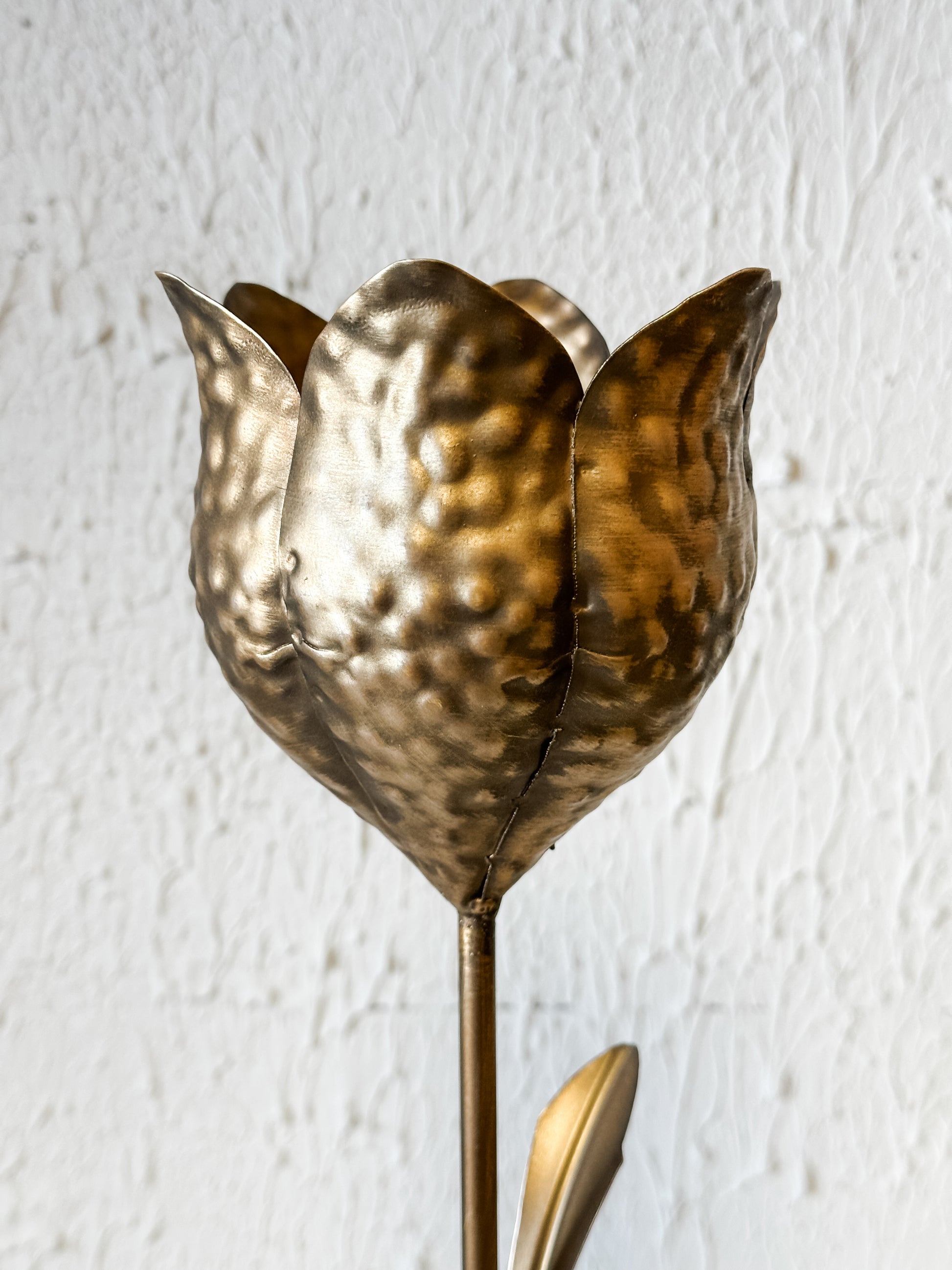 Antique Brass Tulip Taper Candle Holders at the Rustic Barn in Killingworth, CT
