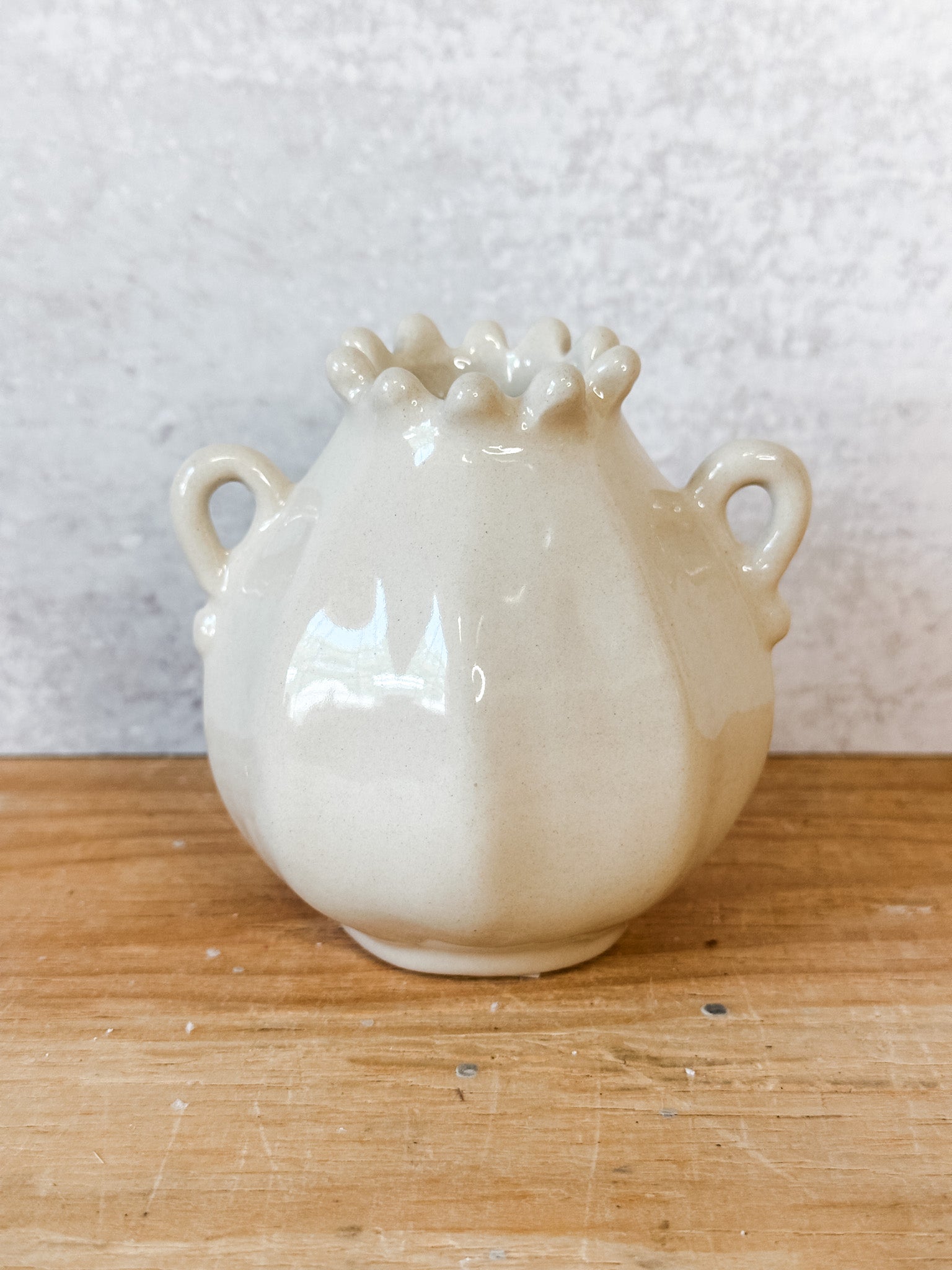 artisan cream stoneware petite vases at the rustic barn in killingworth ct