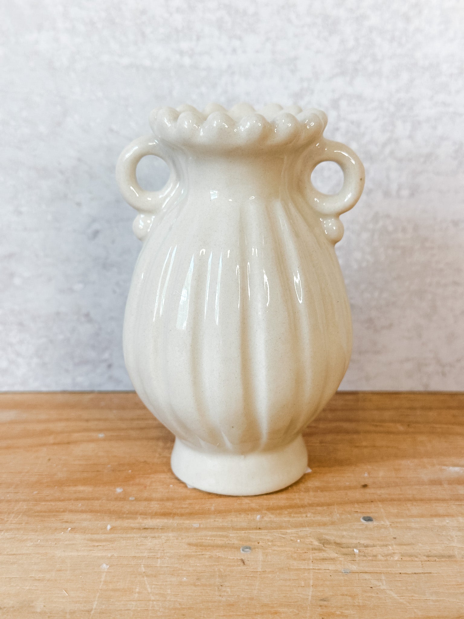 artisan cream stoneware petite vases at the rustic barn in killingworth ct