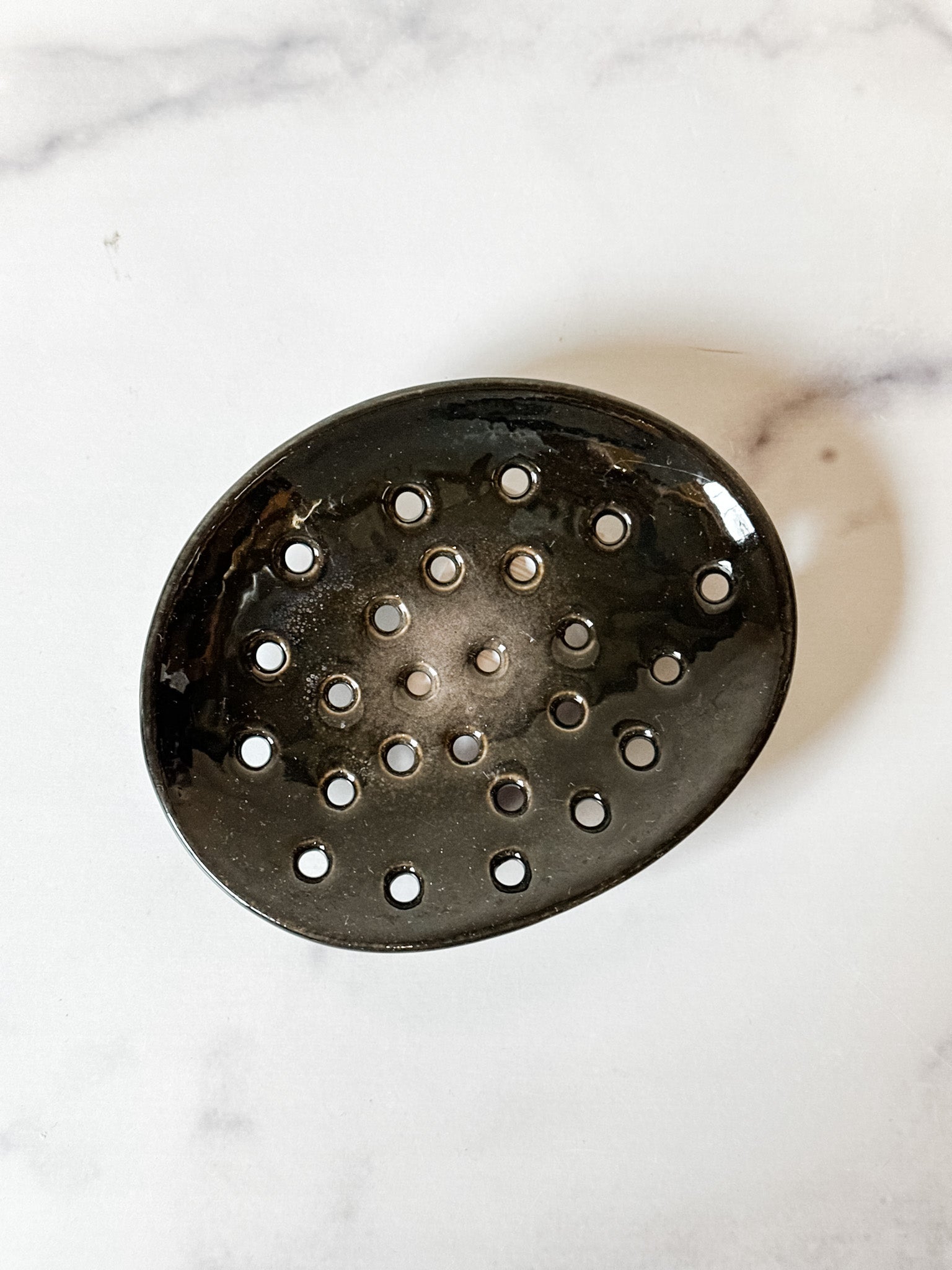 ceramic footed soap dish  at the rustic barn in killingworth ct
