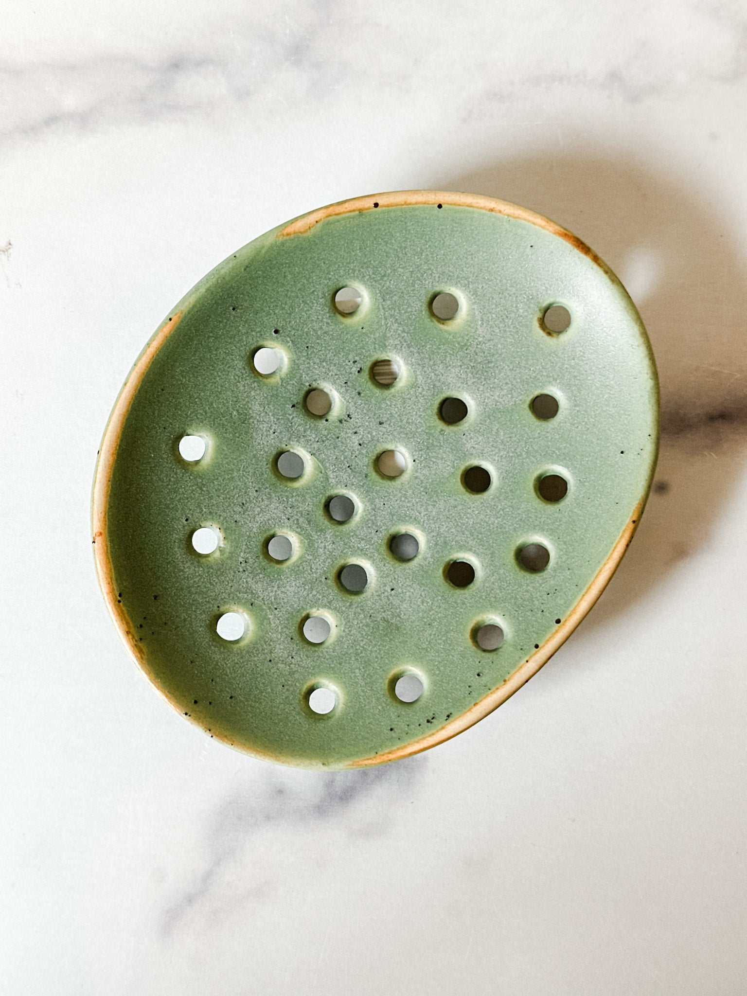 ceramic footed soap dish  at the rustic barn in killingworth ct