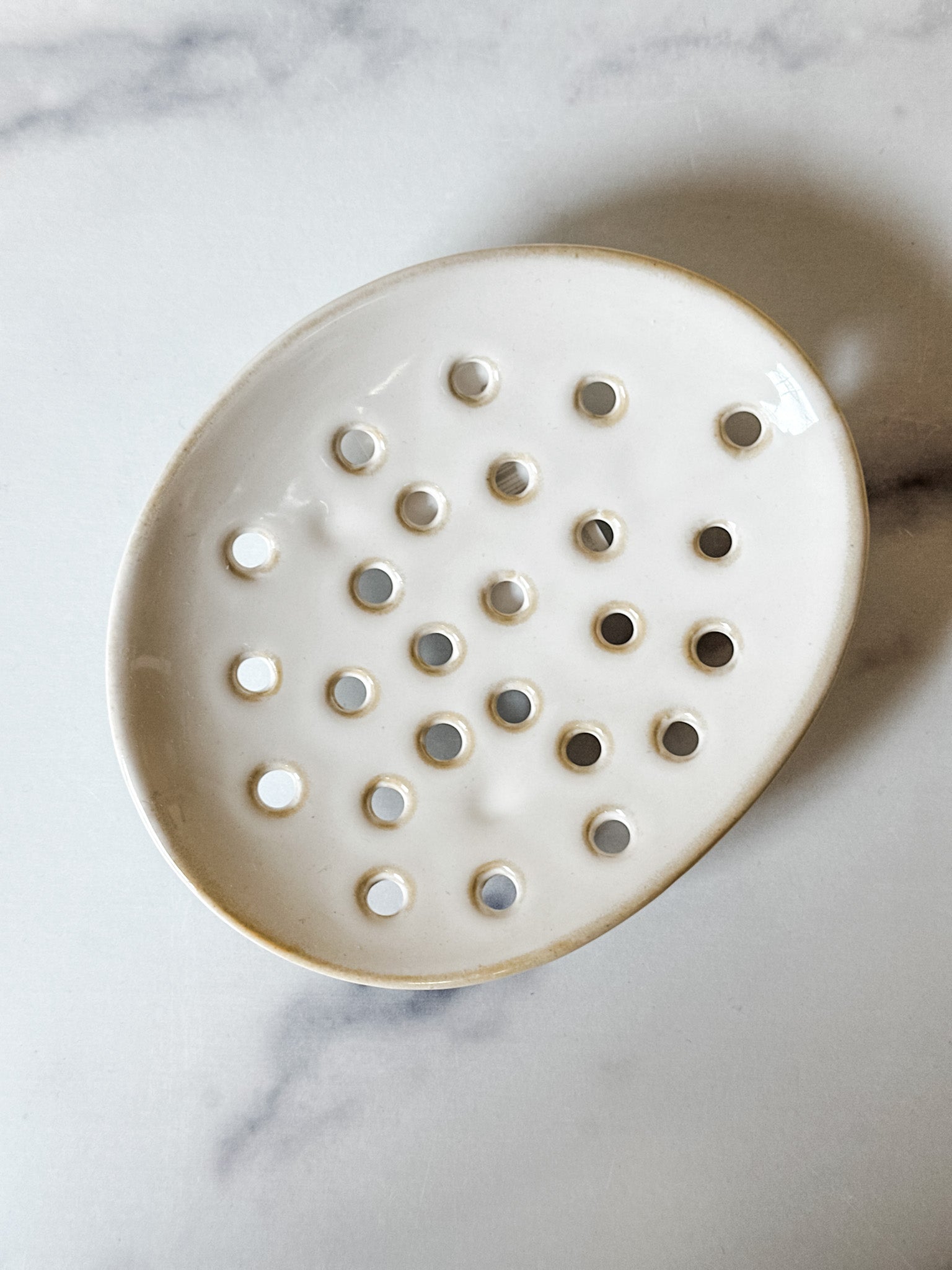 ceramic footed soap dish  at the rustic barn in killingworth ct