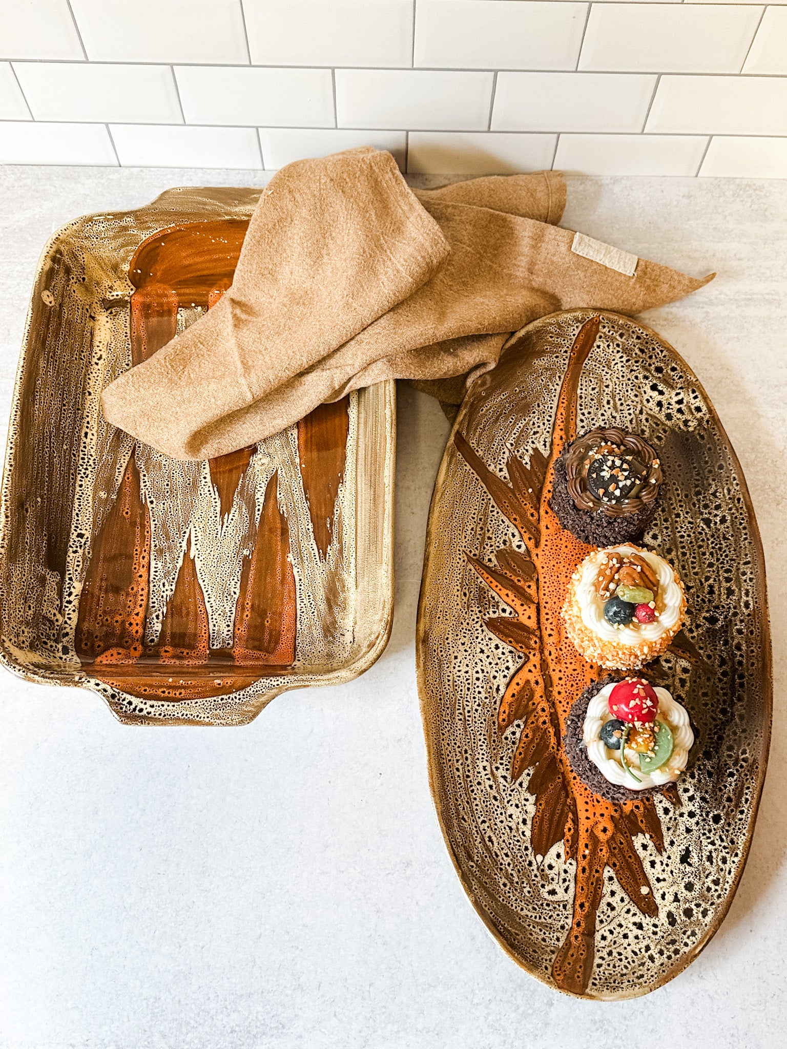 2 quart reactive glaze stoneware baker at the rustic barn in killingworth ct