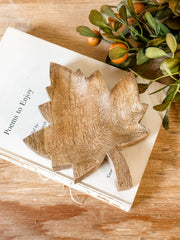 autumn wood leaf trinket tray at the rustic barn in killingworth ct