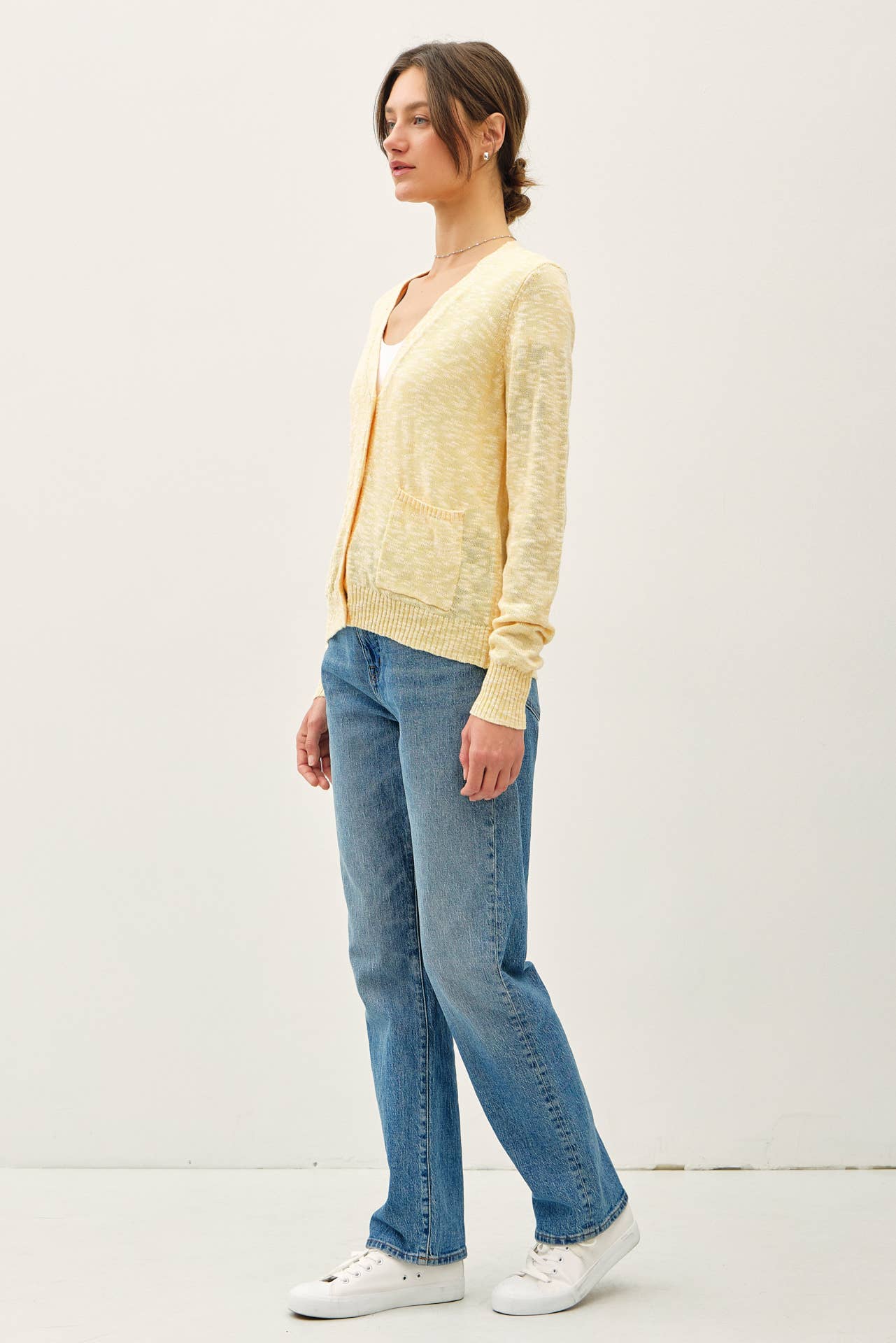 cotton slub button up cardigan with pockets at the rustic barn in Killingworth ct