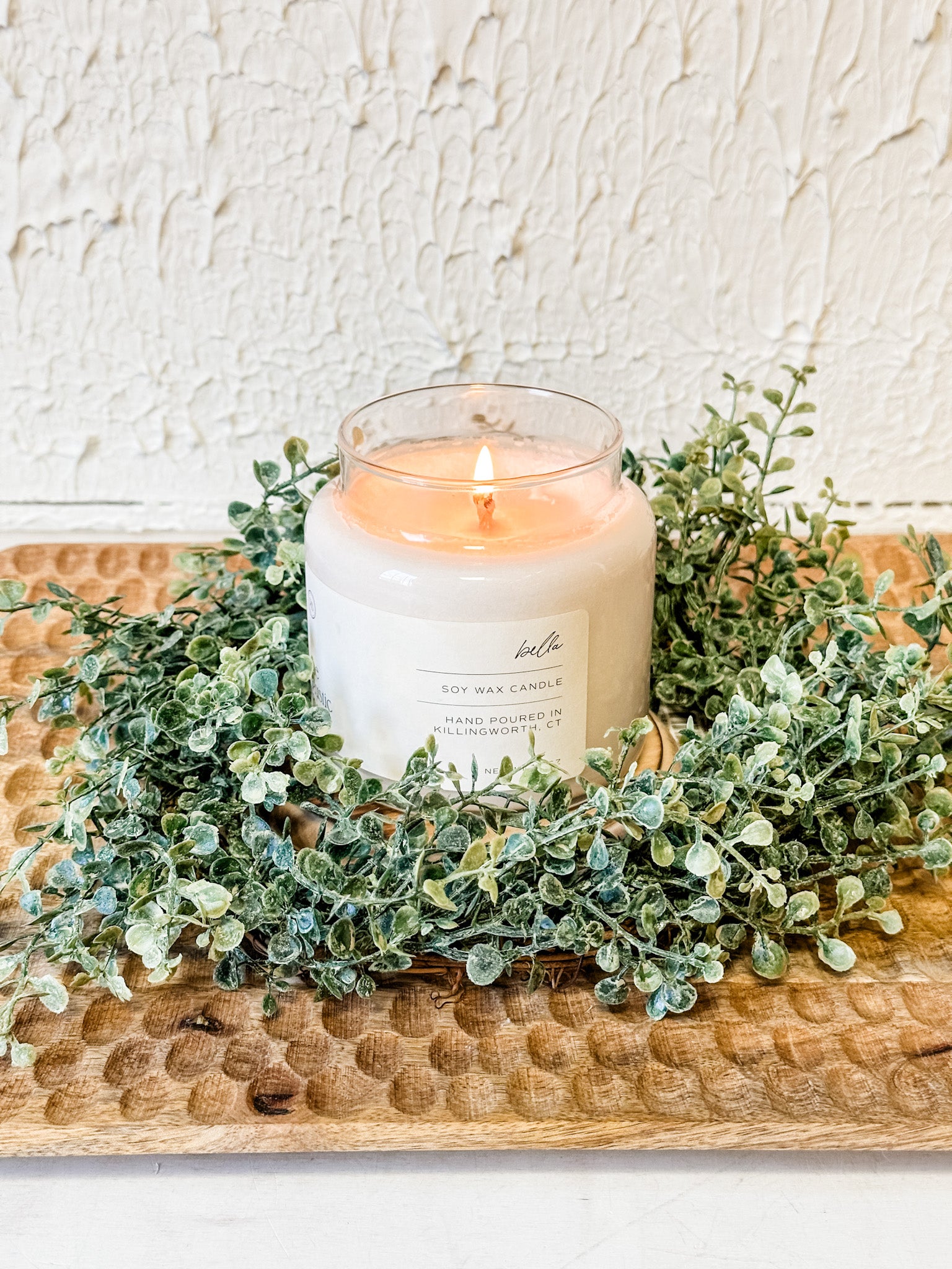 baby twilight candle ring wreath at the rustic barn in Killingworth ct
