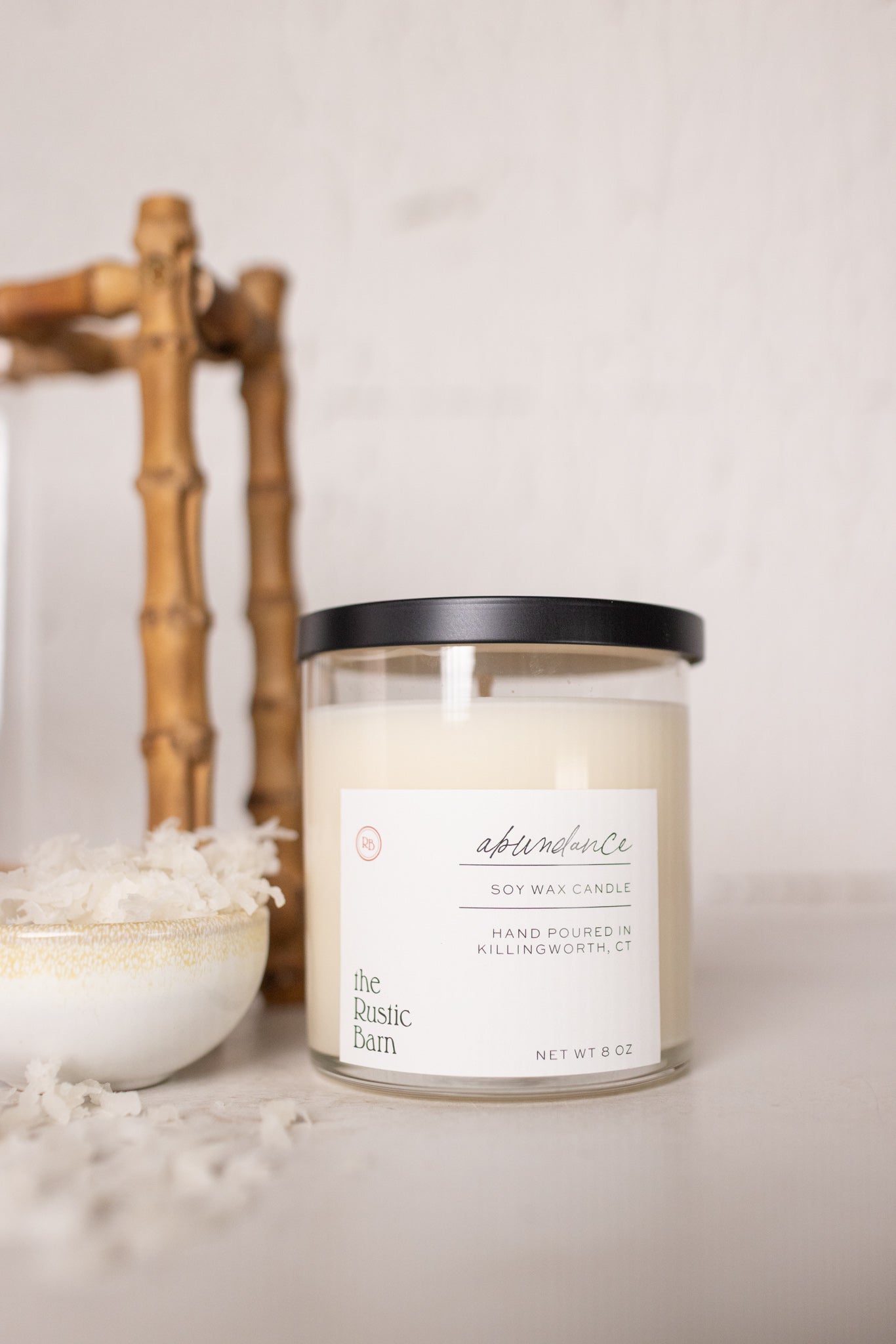 bamboo and coconut hand poured soy candles at the rustic barn in killingworth ct