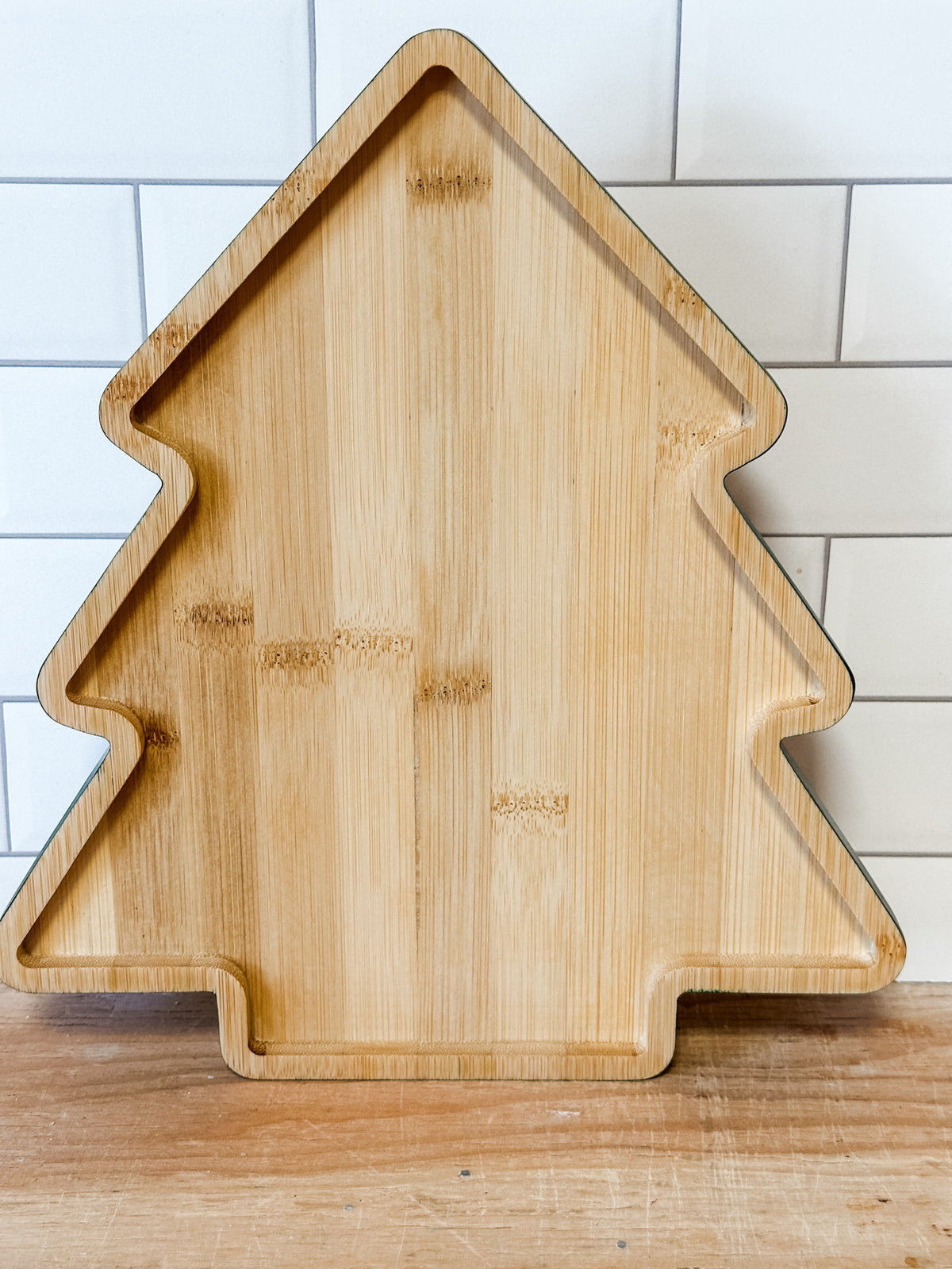 bamboo tree shaped cheese board for Christmas at the rustic barn in killingworth ct