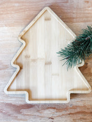 bamboo tree shaped cheese board for Christmas at the rustic barn in killingworth ct