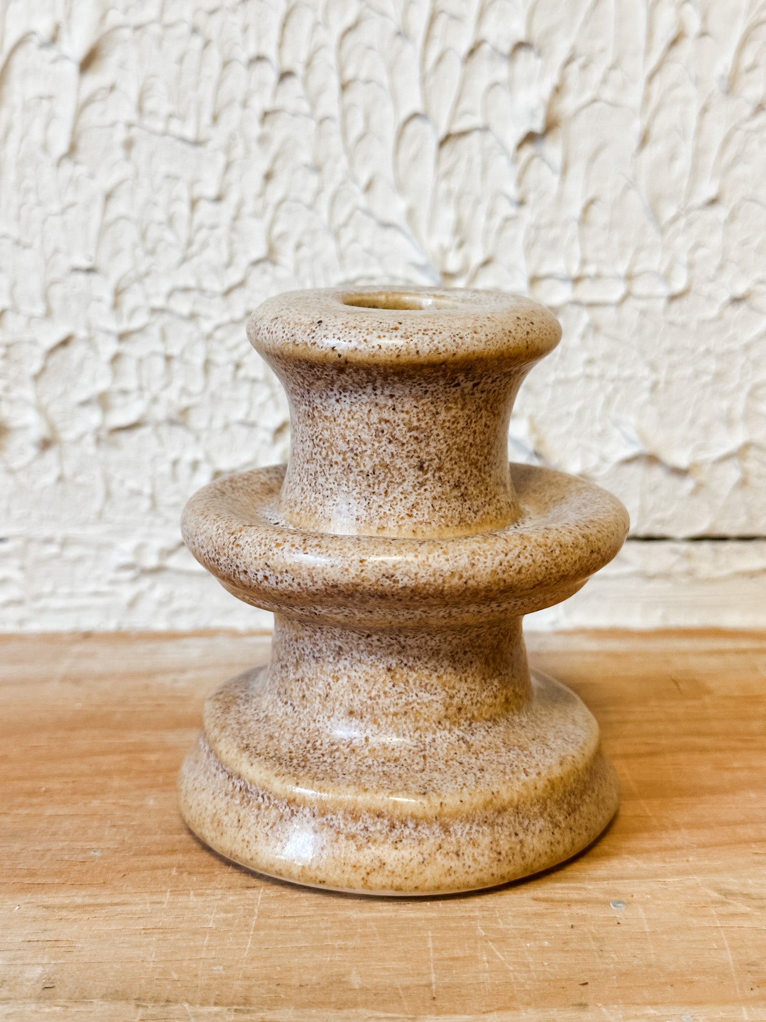 4 inch high cream ceramic taper holder at the rustic barn in killingworth ct
