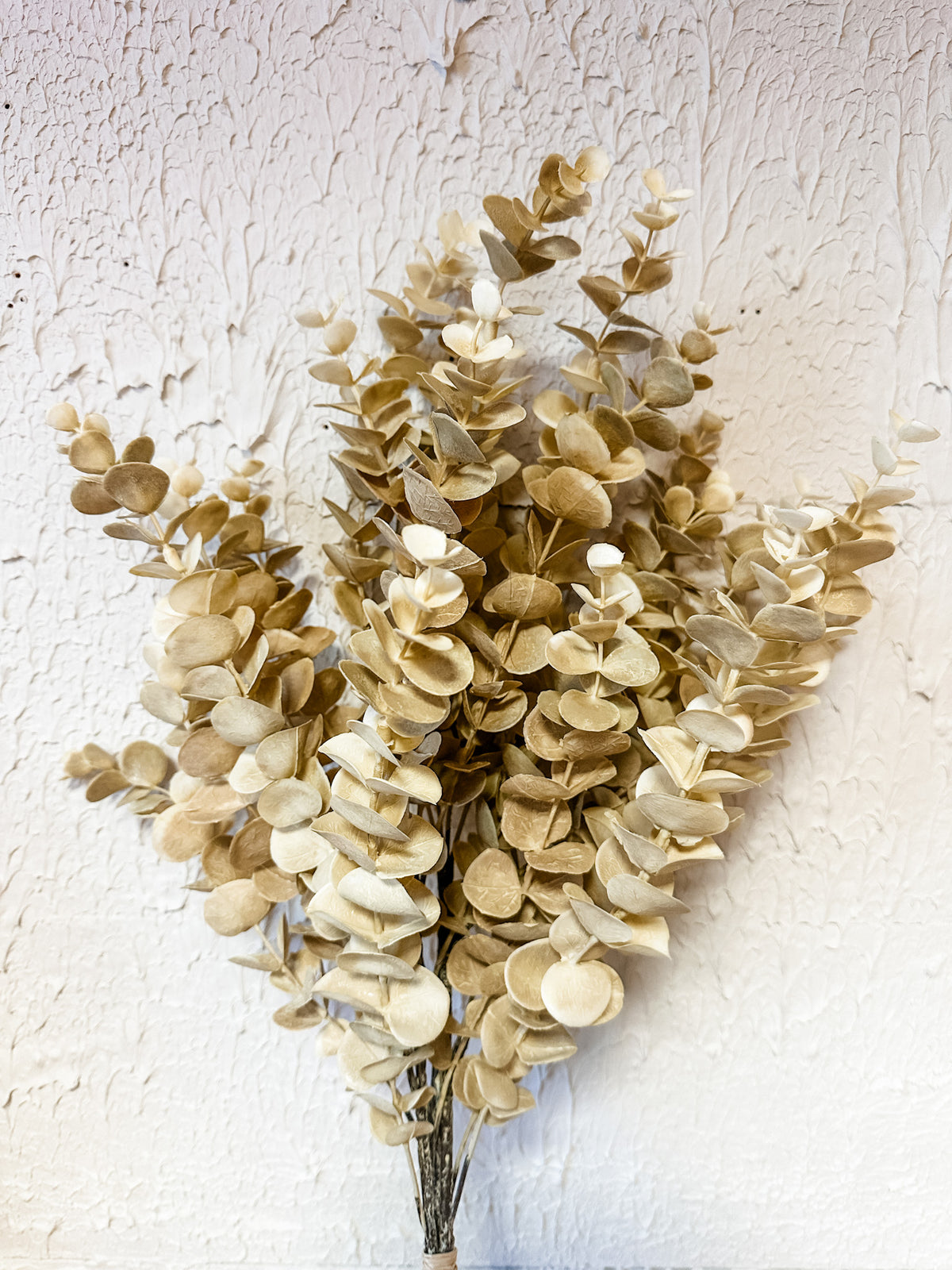 Beige neutral eucalyptus bundle faux botanical for holidays and Christmas for sale at the rustic barn in killingworth ,CT