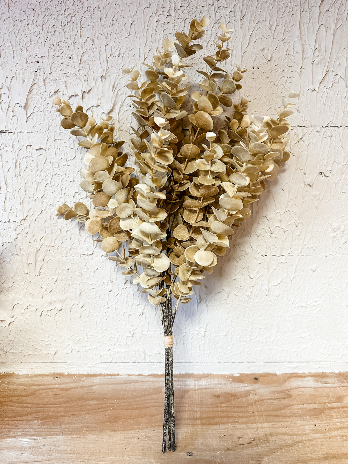 Beige neutral eucalyptus bundle faux botanical for holidays and Christmas for sale at the rustic barn in killingworth ,CT