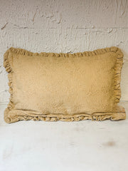 Hand-Embroidered Kantha Floral Lumbar Pillow  at the Rustic Barn in Killingworth, CT