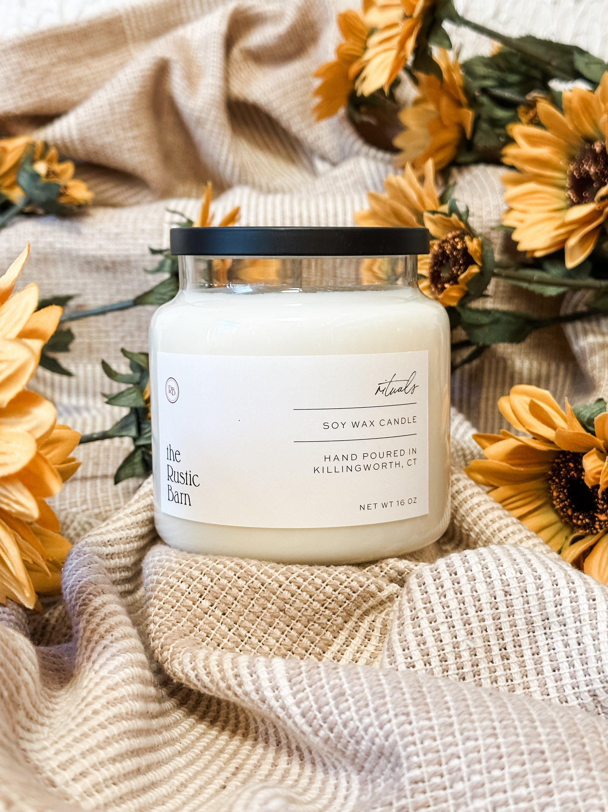 bergamot, lemon, milk, and cardamom hand-poured soy candles at The Rustic Barn in Killingworth CT